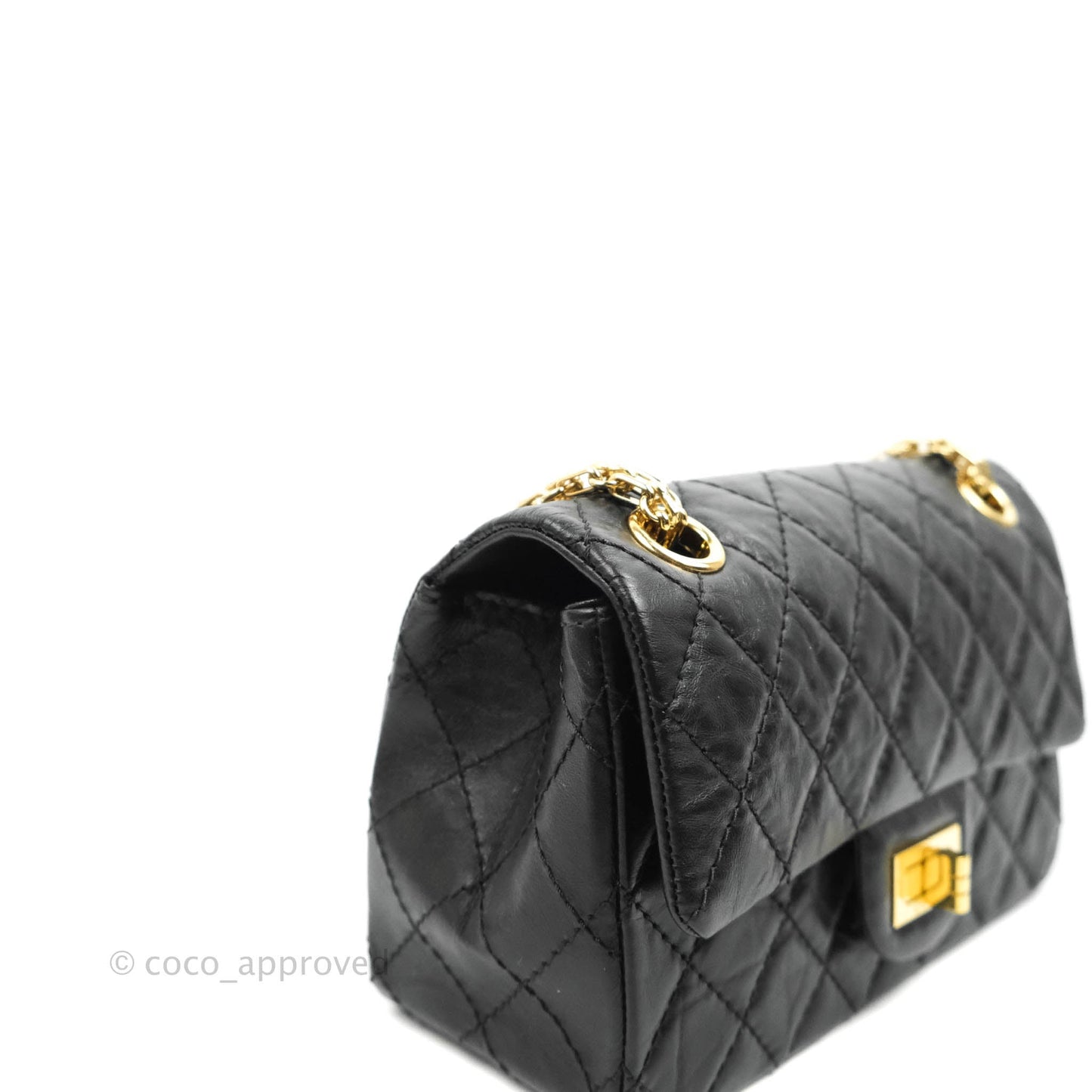 Chanel Mini Reissue 224 Black Aged Calfskin Gold Hardware
