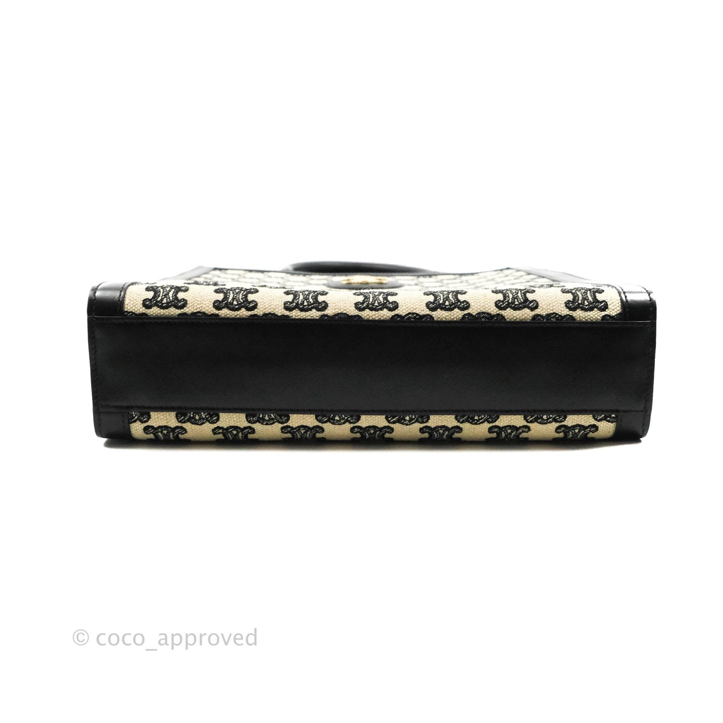 Celine Small Cabas Vertical Tote Triomphe Embroidery Black Textlie