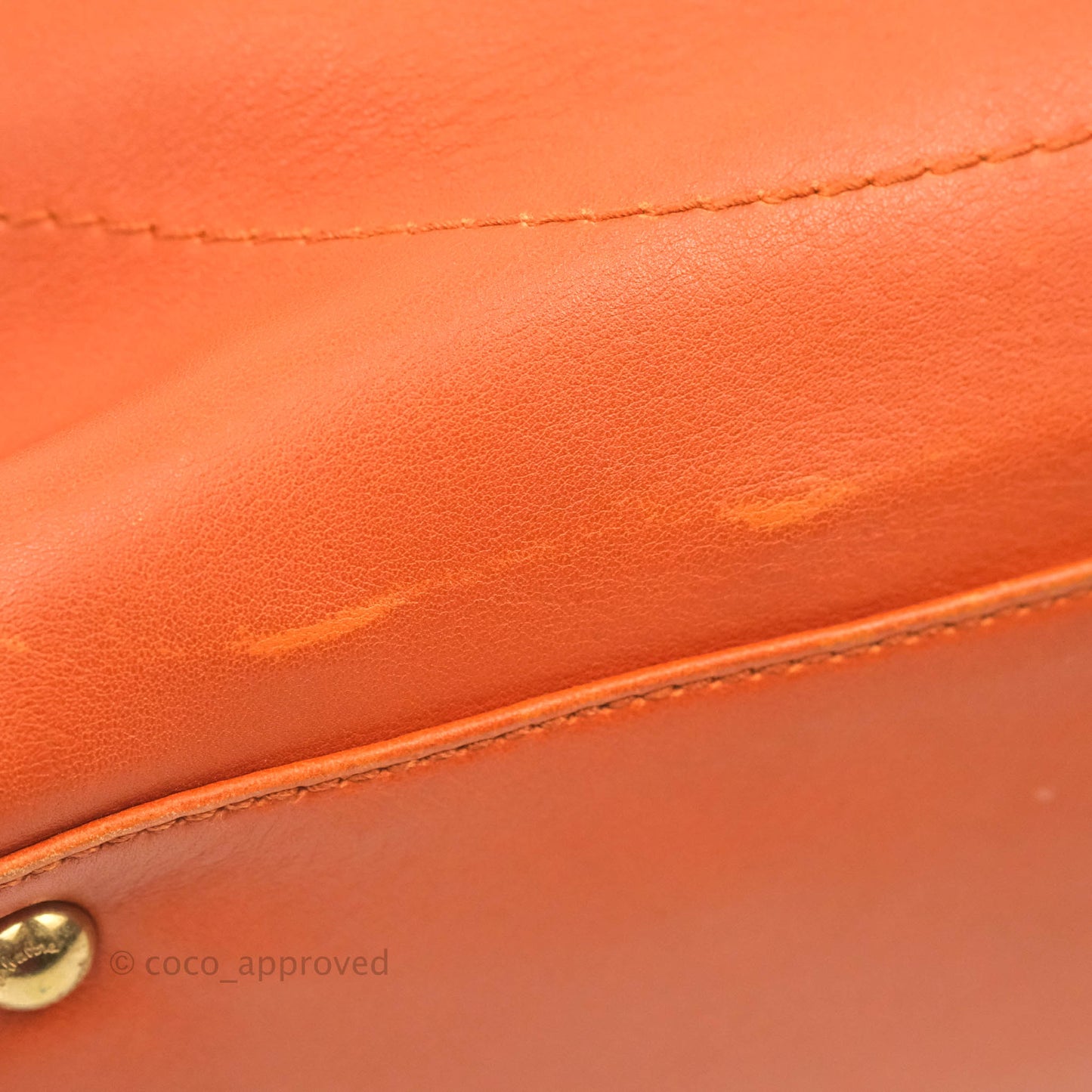 Salvatore Ferragamo Orange Top Handle Bag With Strap