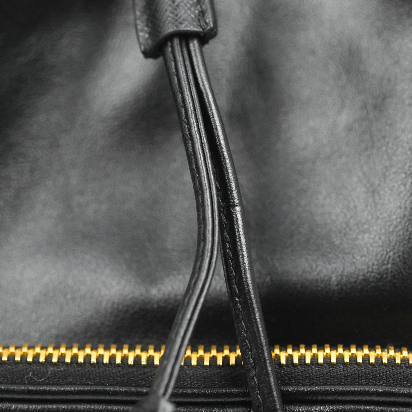 Prada Duet Bucket Bag Black Leather