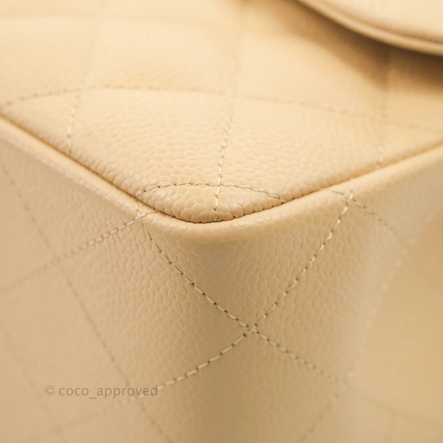 Chanel Jumbo Double Flap Beige Caviar Silver Hardware⁣⁣
