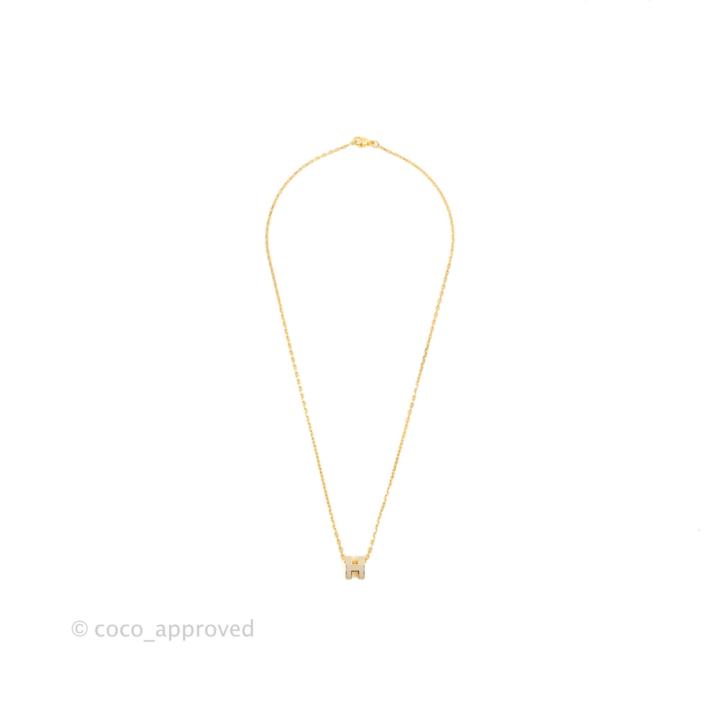 Hermès Mini Pop H Marron Glace Pendant Necklace Yellow Gold Hardware