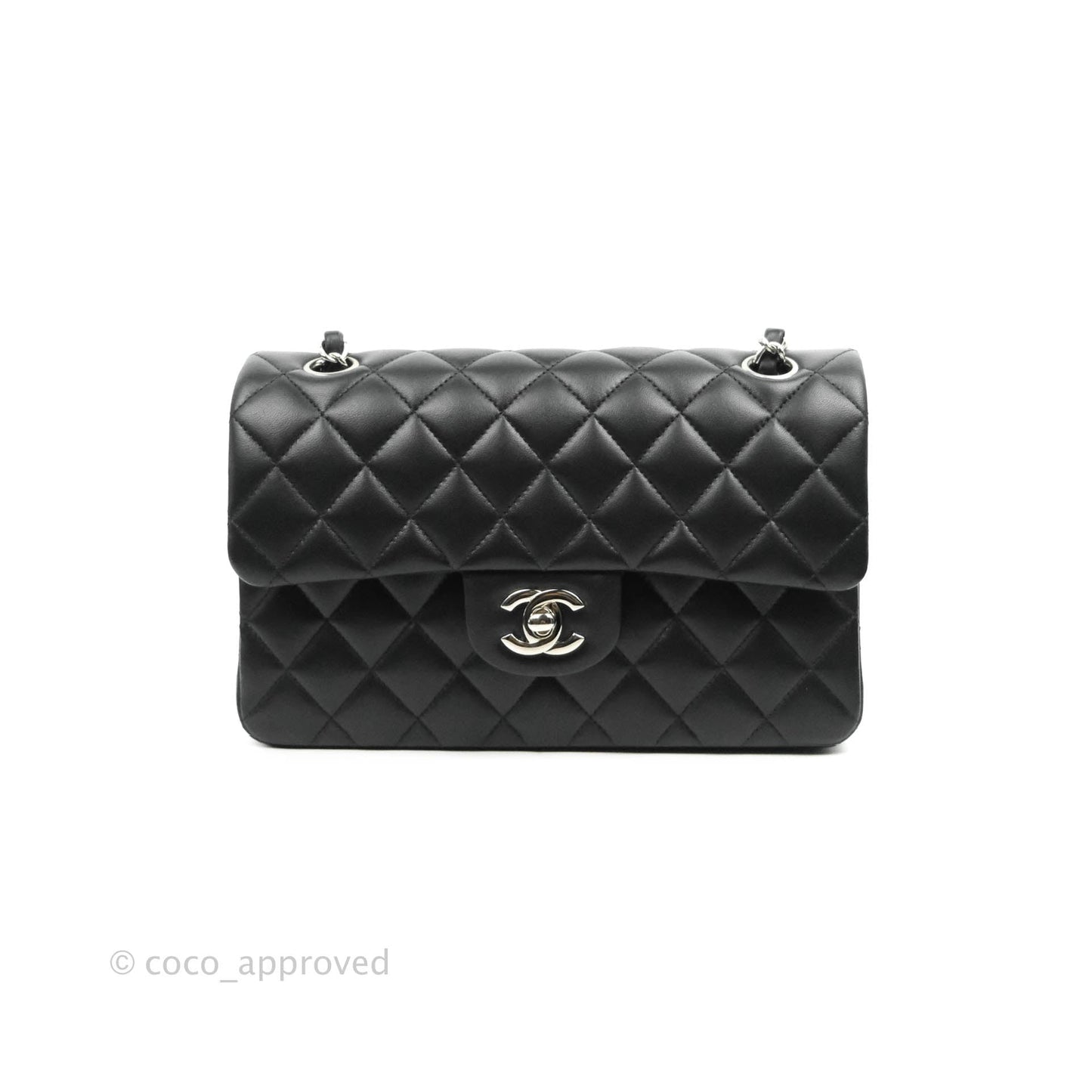 Chanel Small S/M Classic Flap Black Lambskin Silver Hardware