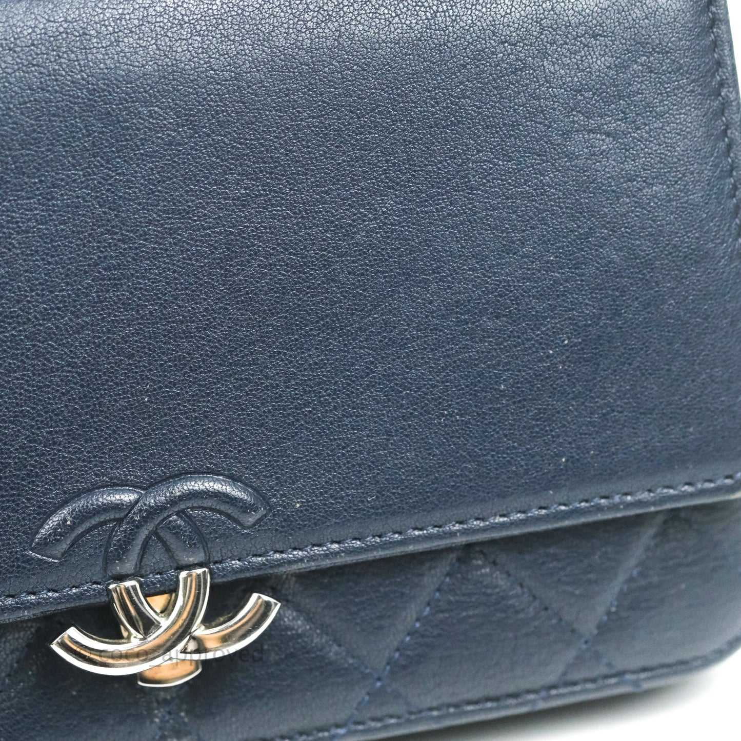 Chanel Urban Companion Wallet on Chain WOC Navy Calfskin Silver Hardware