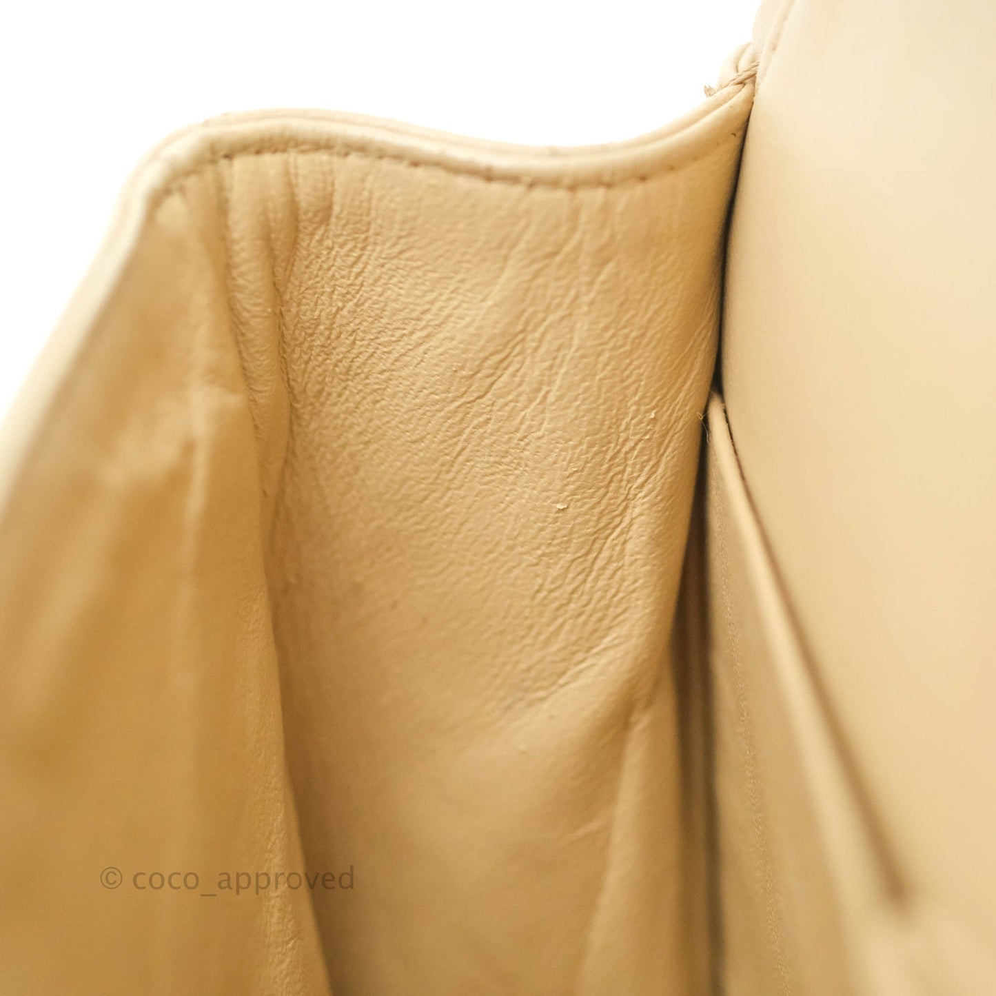 Chanel Classic Medium Flap Quilted Beige Lambskin Gold Hardware