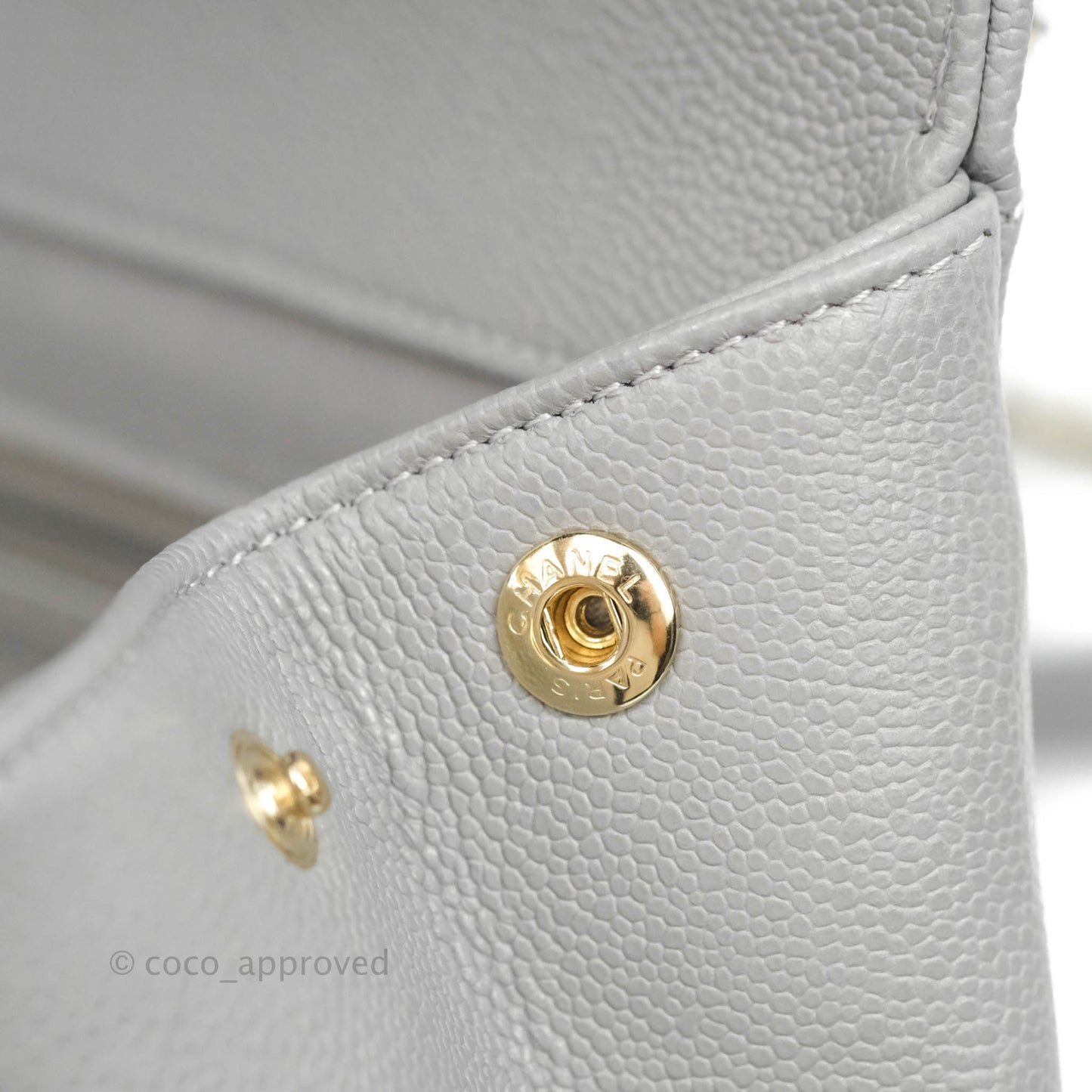 Chanel Quilted Small Business Affinity Flap Grey Caviar Gold Hardware