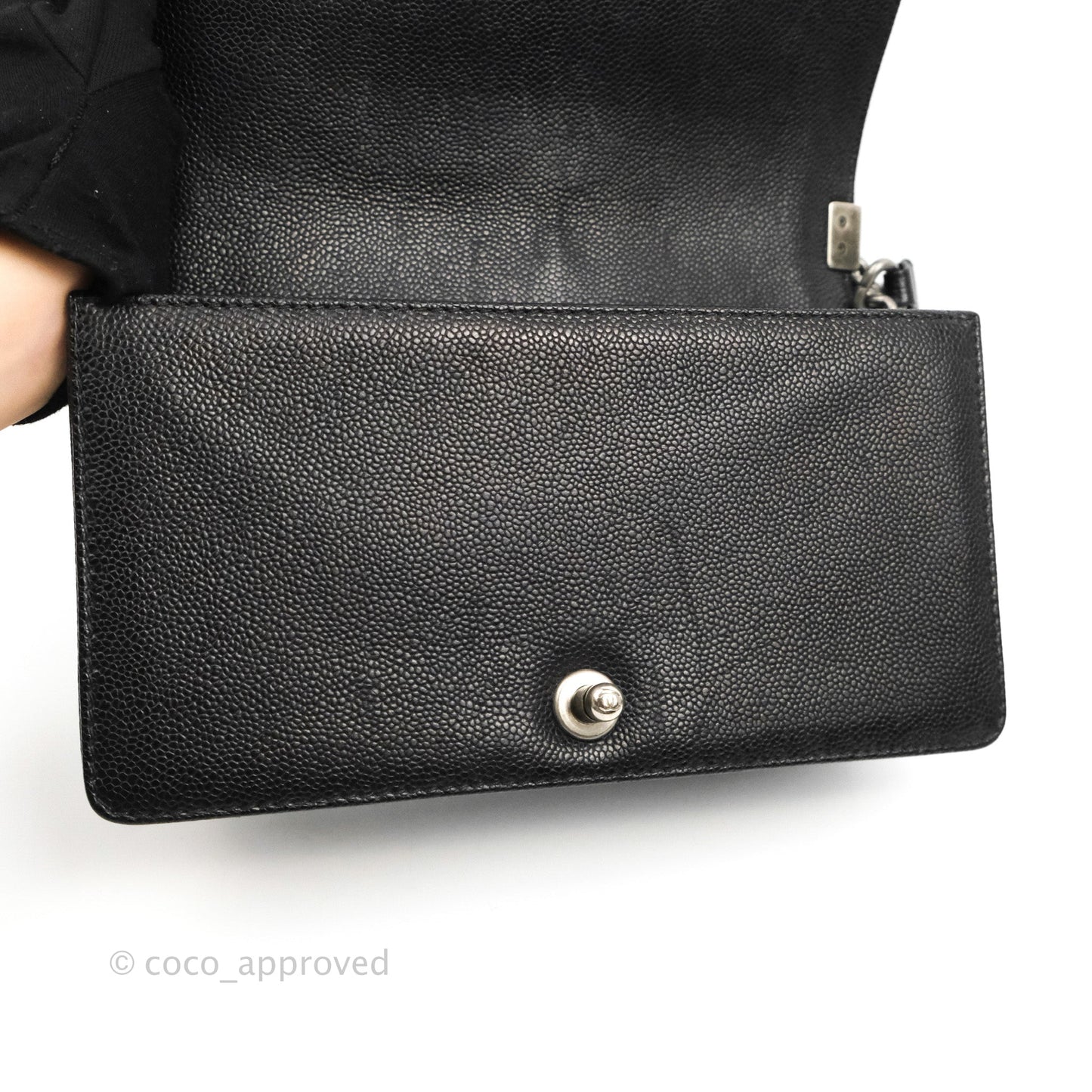 Chanel Quilted Medium Boy Black Caviar Ruthenium Hardware