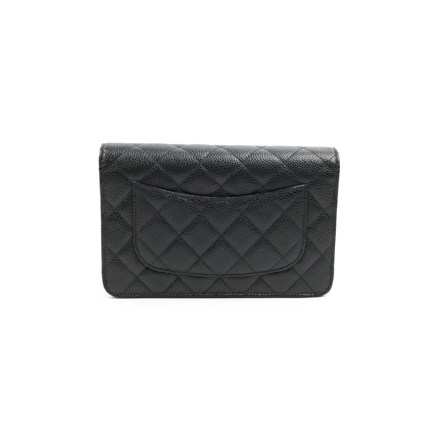 Chanel Quilted CC Chain Wallet on Chain WOC Black Caviar Gold Hardware