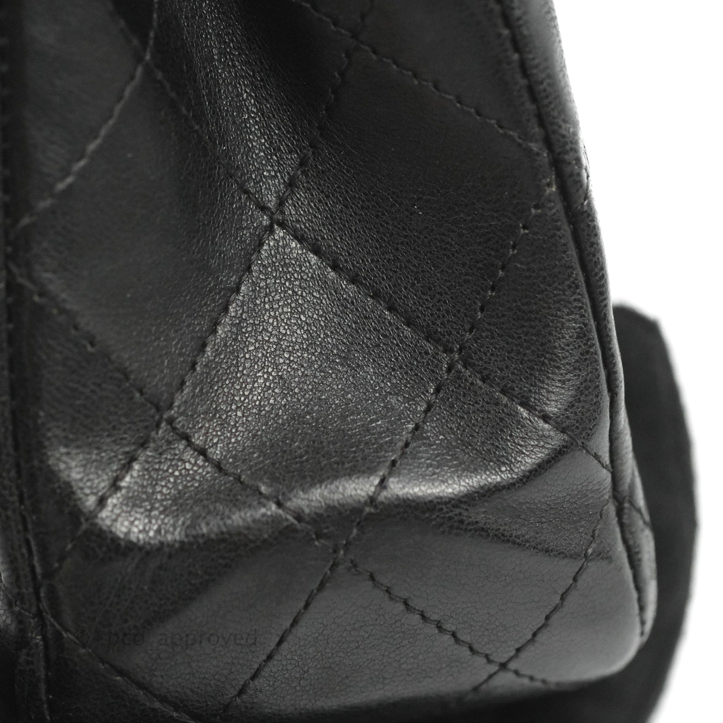 Chanel Classic M/L Medium Flap Quilted Black Lambskin Silver Hardware
