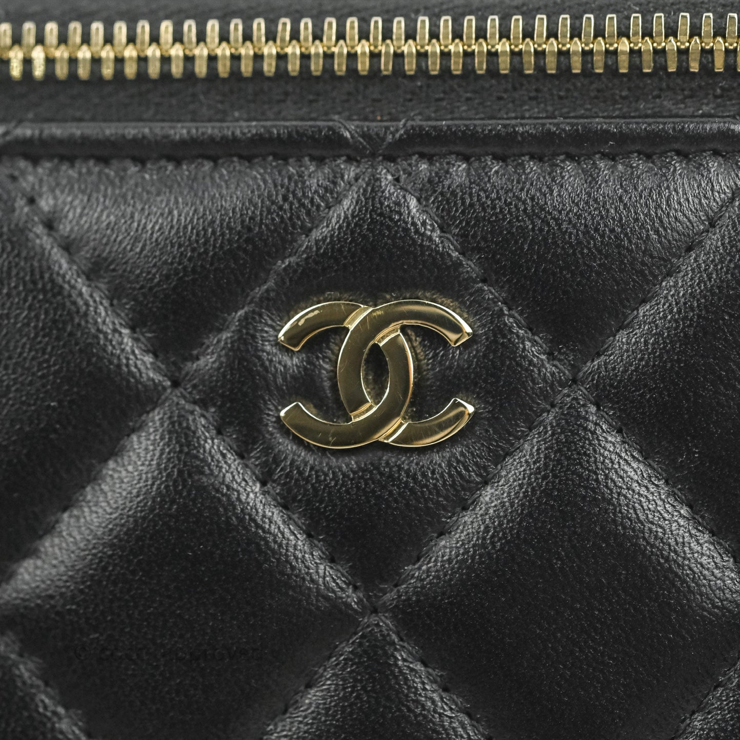 Chanel Classic Vanity with Chain Black Lambskin Gold Hardware