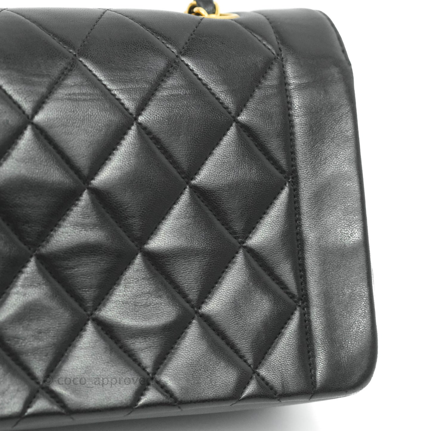 Chanel Black Quilted Lambskin Small Vintage Classic Diana Flap 24K Gold Hardware