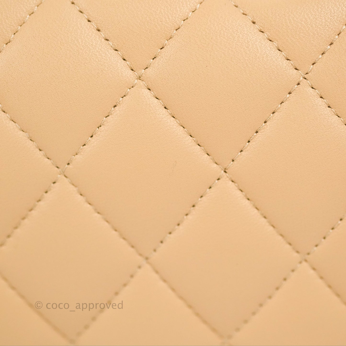 Chanel Classic M/L Medium Flap Quilted Beige Lambskin Gold Hardware