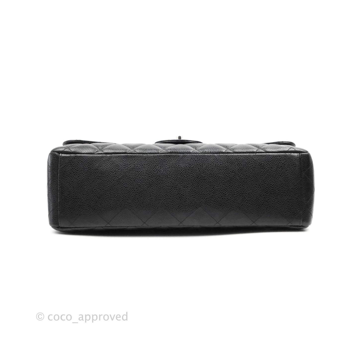 Chanel Quilted Maxi Double Flap Black Caviar Silver Hardware