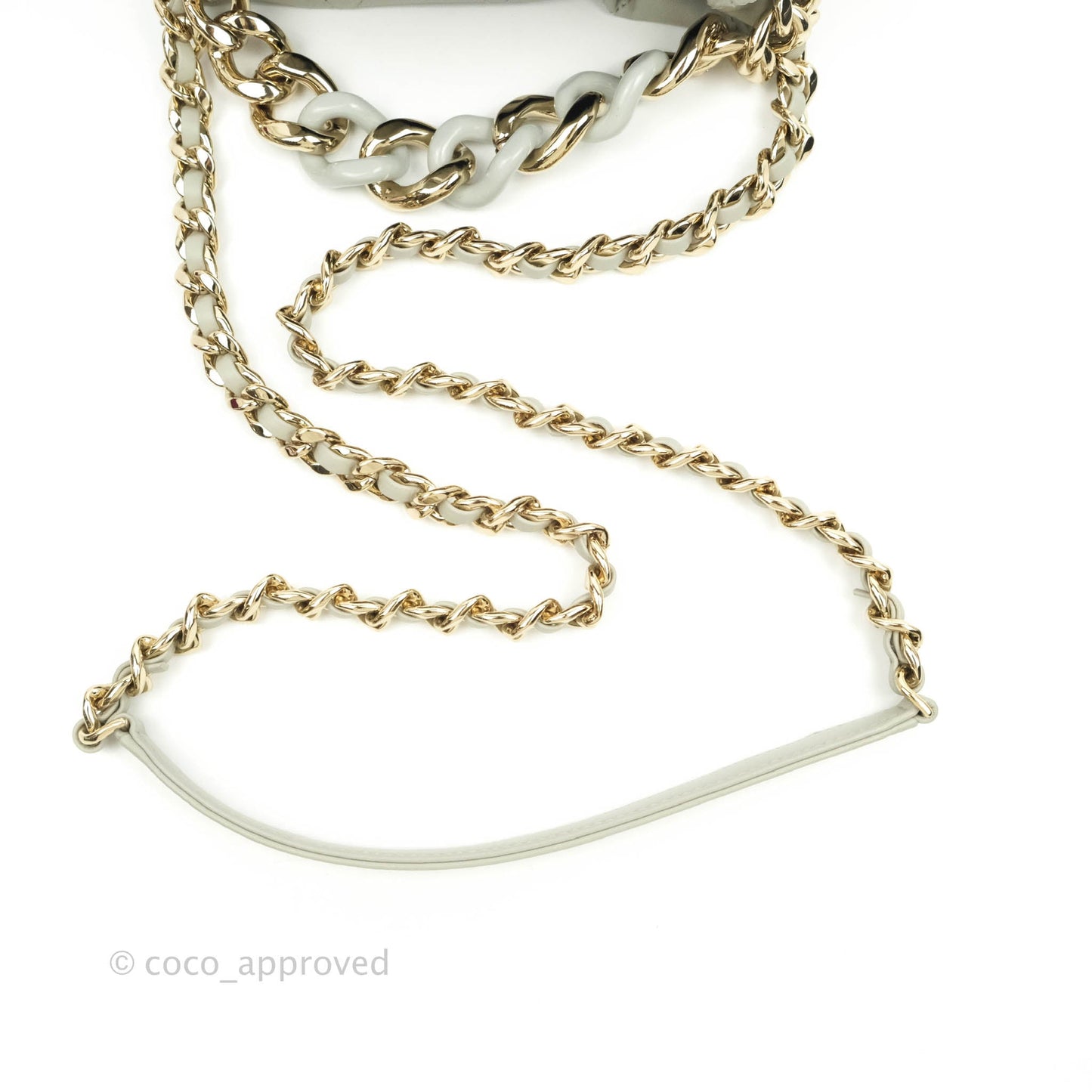 Chanel Quilted Drawstring Bucket Bag Grey Lambskin Gold Hardware 22C