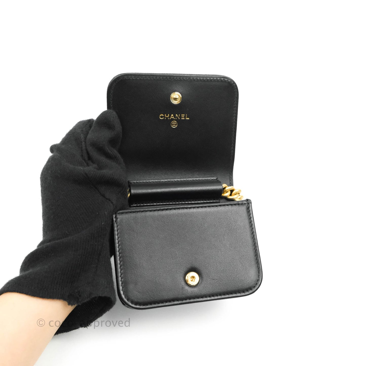 Chanel Quilted Belt Boy Bag Black Caviar Chevron Flap Waist