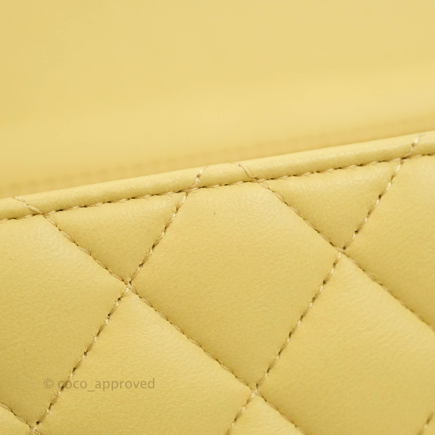 Chanel Top Handle Mini Rectangular Flap Bag Yellow Lambskin Gold Hardware