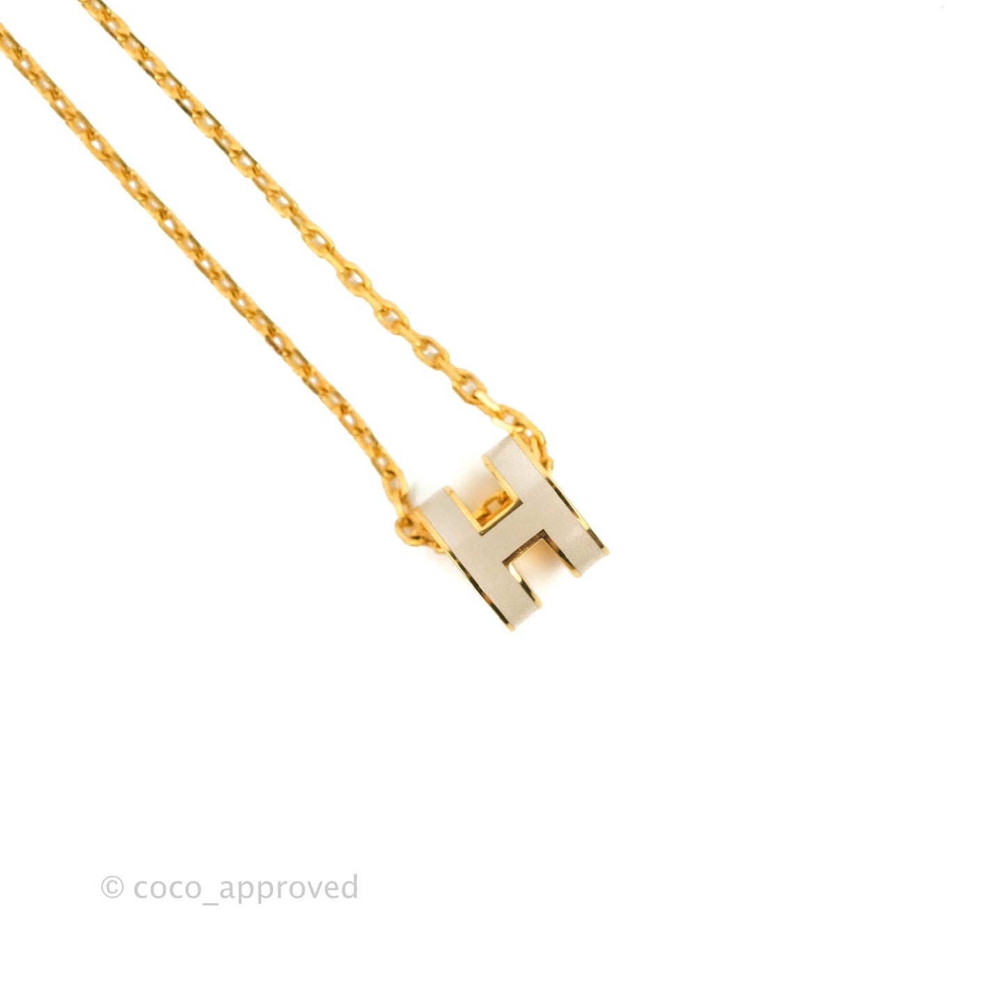 Hermès Mini Pop H Marron Glace Pendant Necklace Yellow Gold Hardware