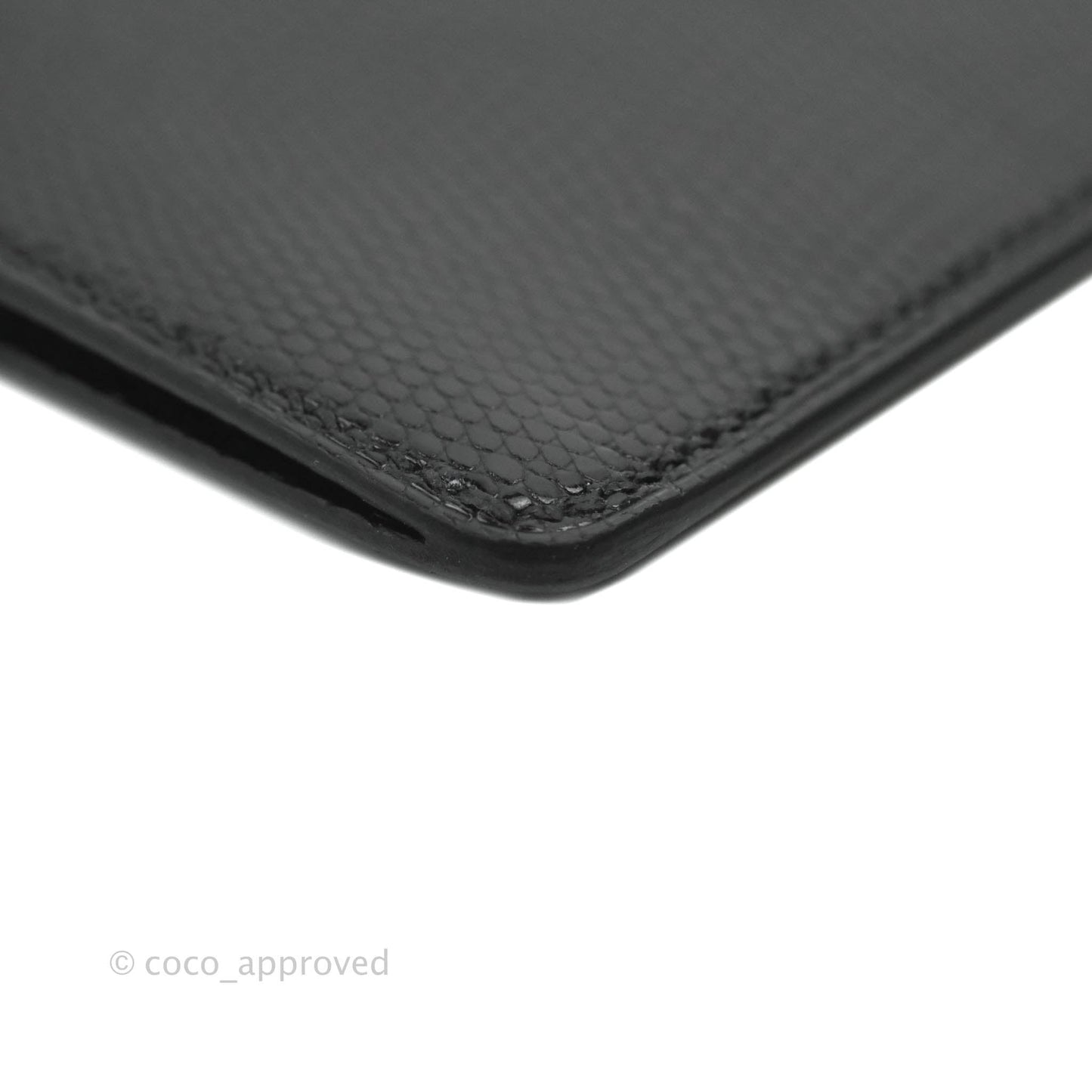 Hermès Constance Slim Wallet Black Lizard Leather Rose Gold Hardware