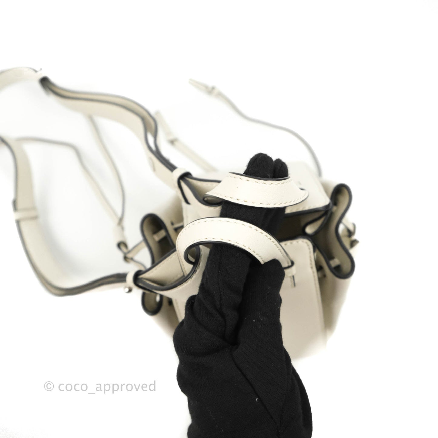 Loewe Mini Hammock Drawstring White Calfskin