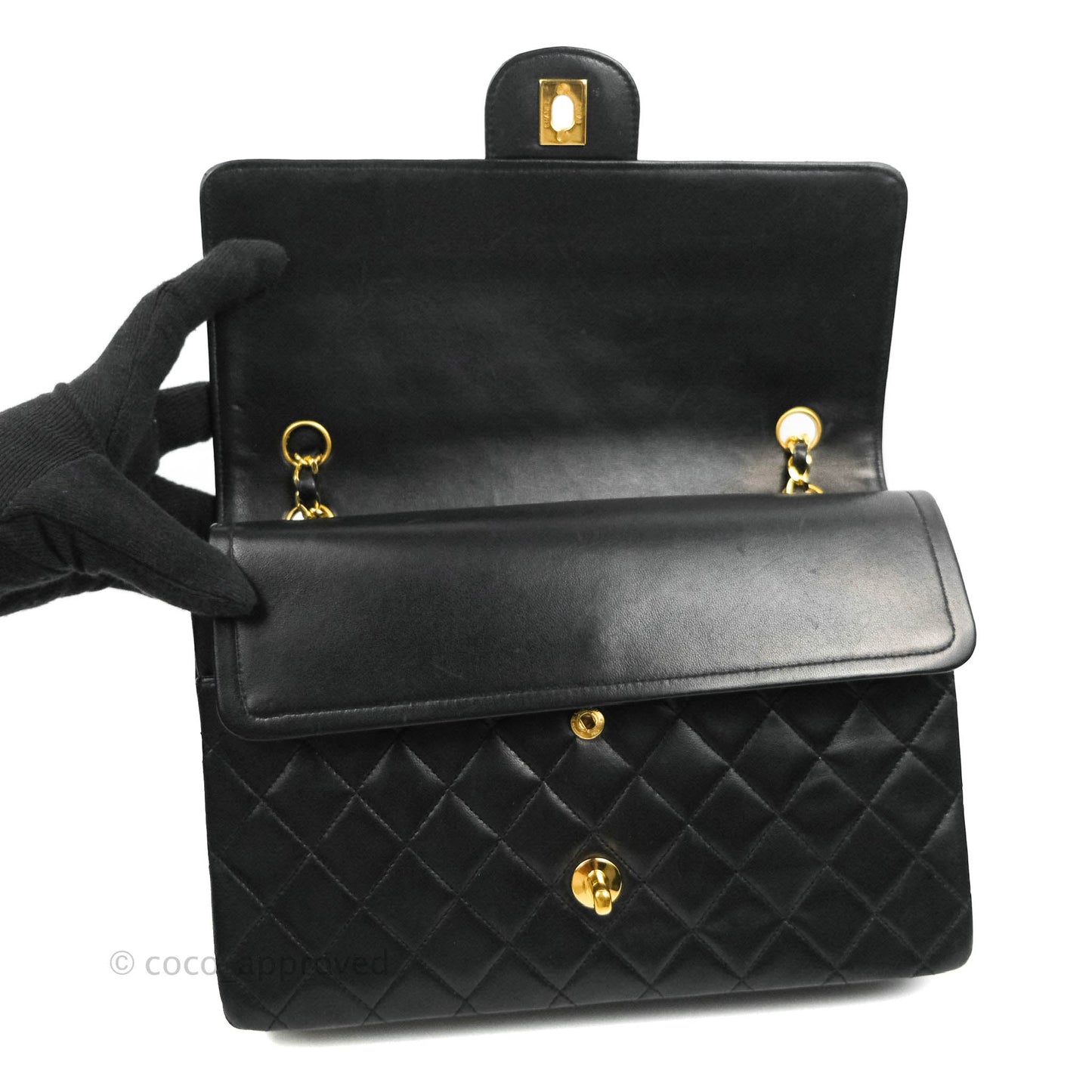 Chanel Classic Double Flap Vintage Black Lambskin 24K Gold Hardware