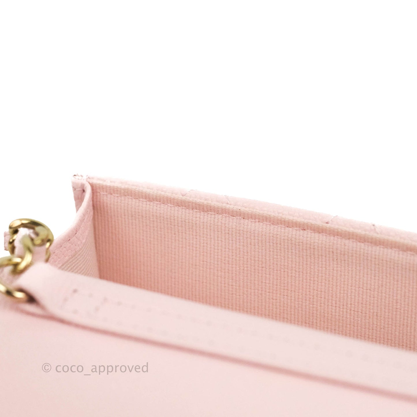 Chanel Mini Wallet With Chain Light Pink Caviar Gold Hardware