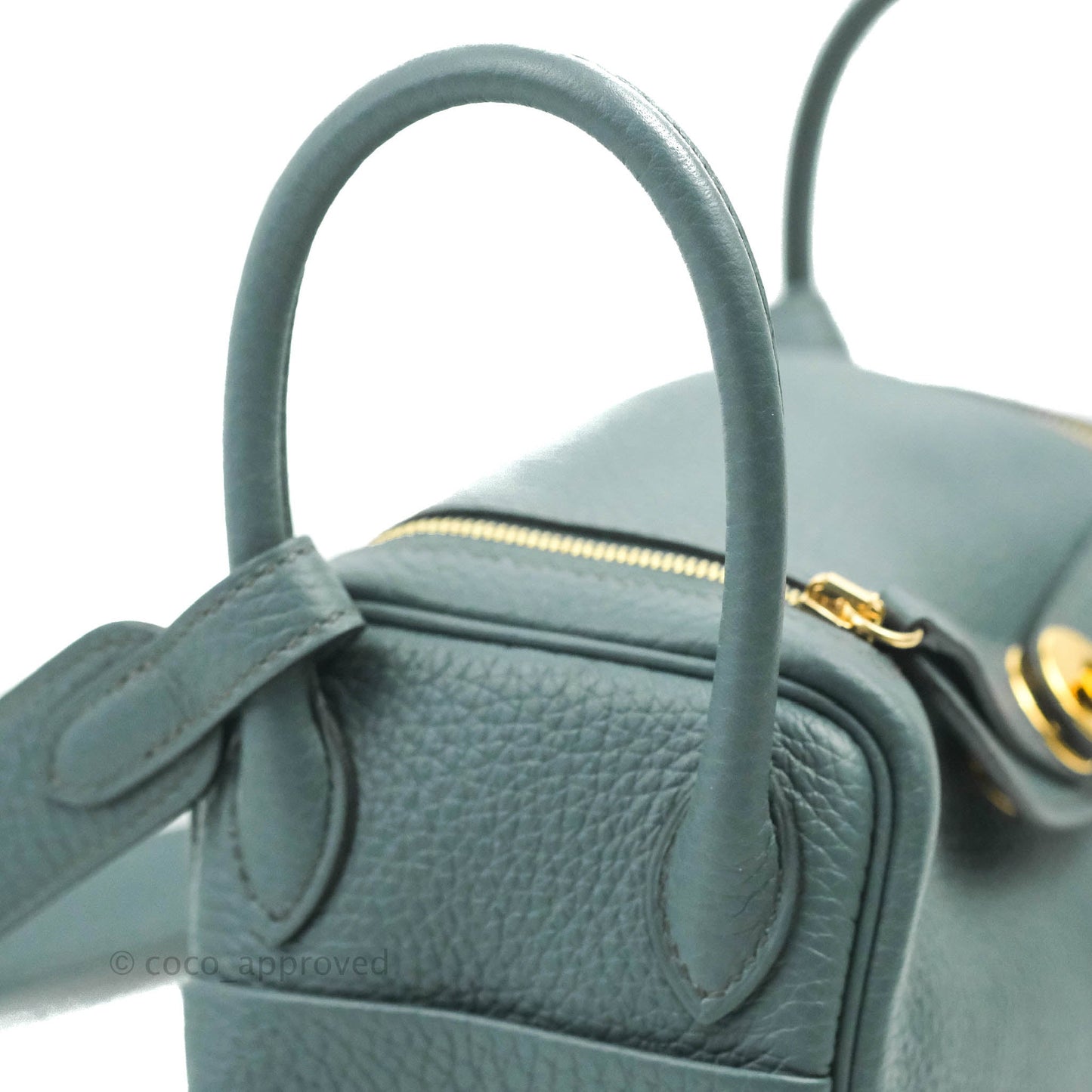Hermès Mini Lindy 20 Bleu Orage Clemence Gold Hardware