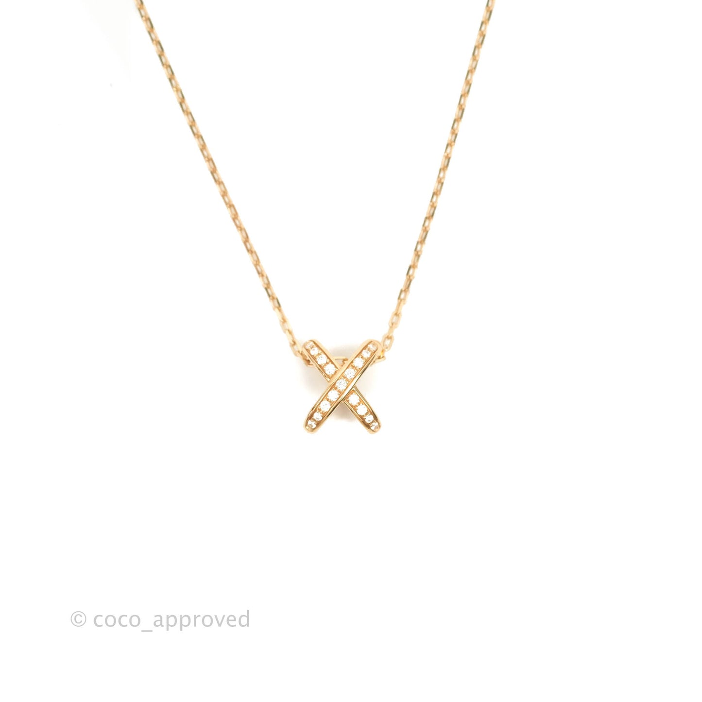 Chaumet L Jeux De Liens Pendant Pink Gold and Diamond Necklace
