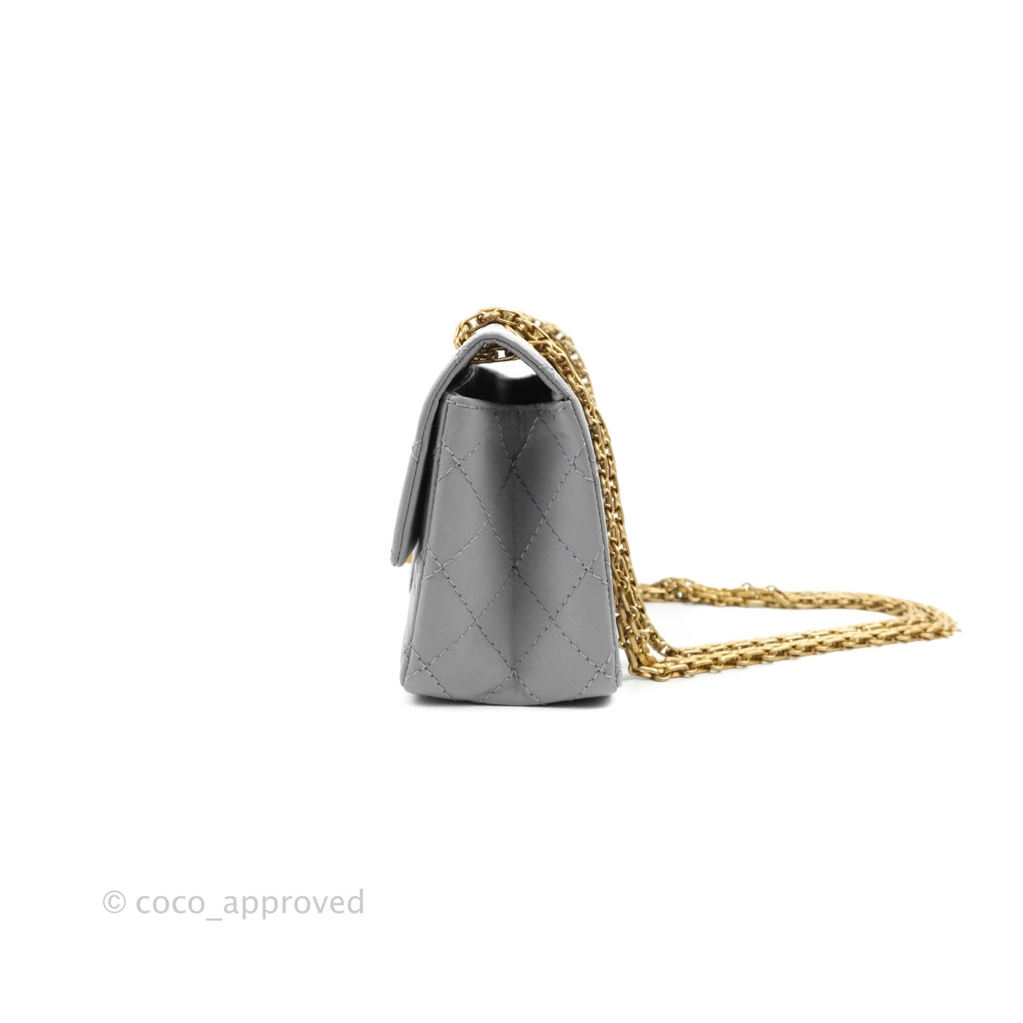 Chanel Mini Reissue 224 Grey Aged Calfskin Aged Gold Hardware