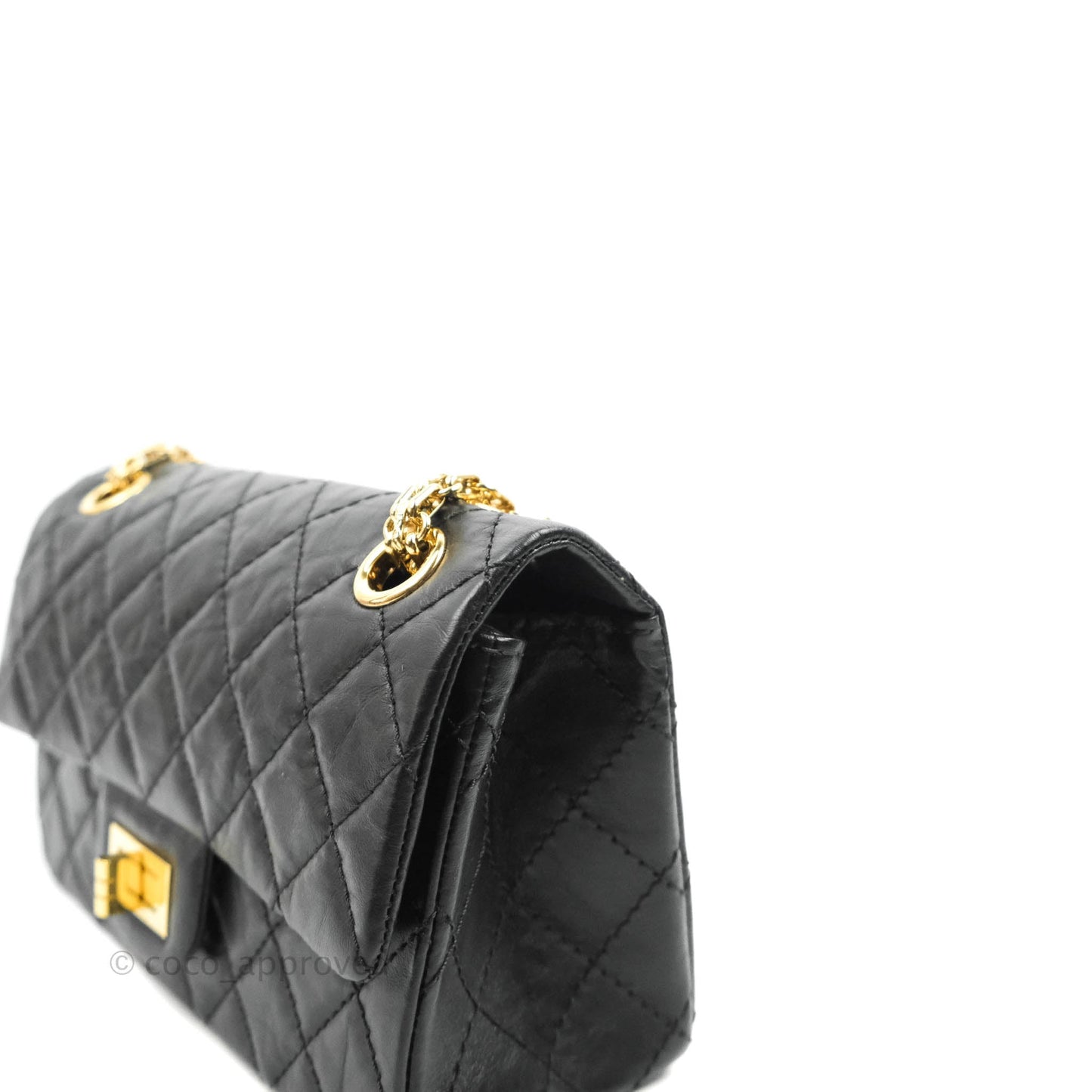 Chanel Mini Reissue 224 Black Aged Calfskin Gold Hardware