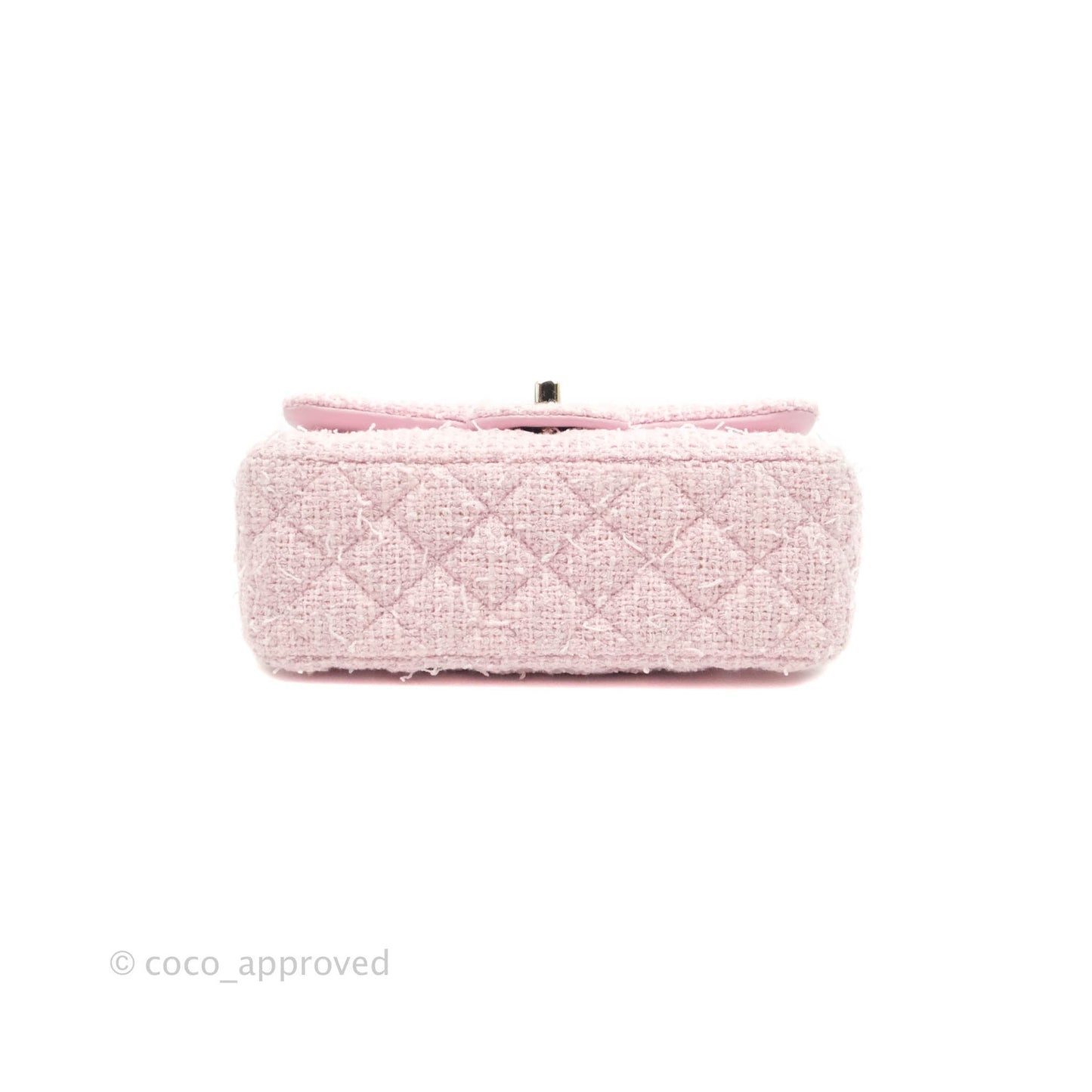 Chanel Classic Mini Rectangular Flap Pink Tweed Gold Hardware
