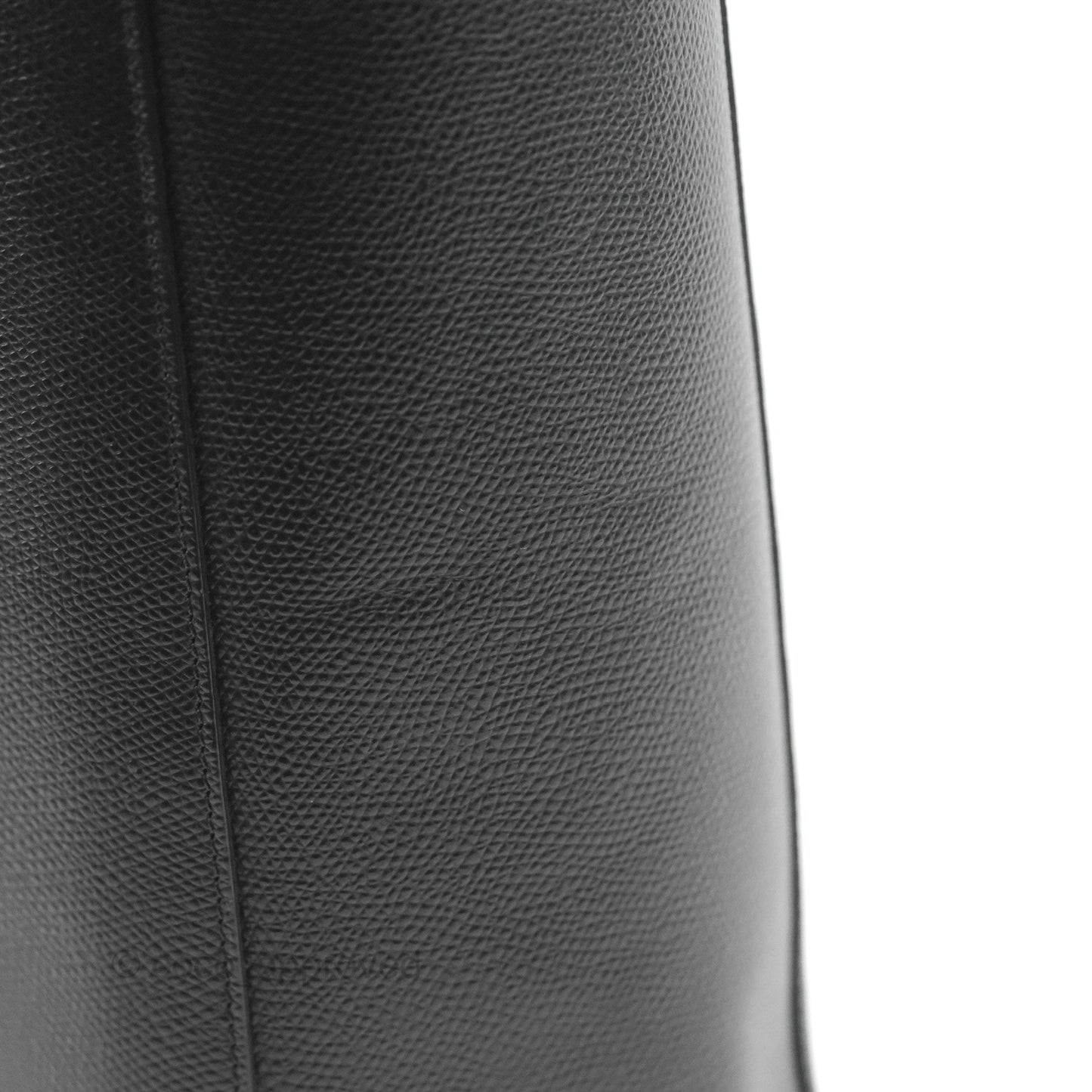 Celine Small Vertical Cabas Tote Black Grained Calfskin Silver Hardware