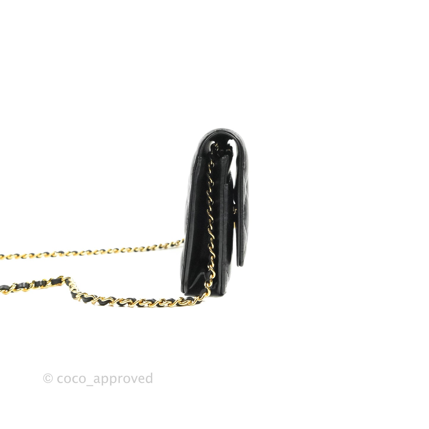 Chanel Quilted Classic WOC Black Lambskin Gold Hardware