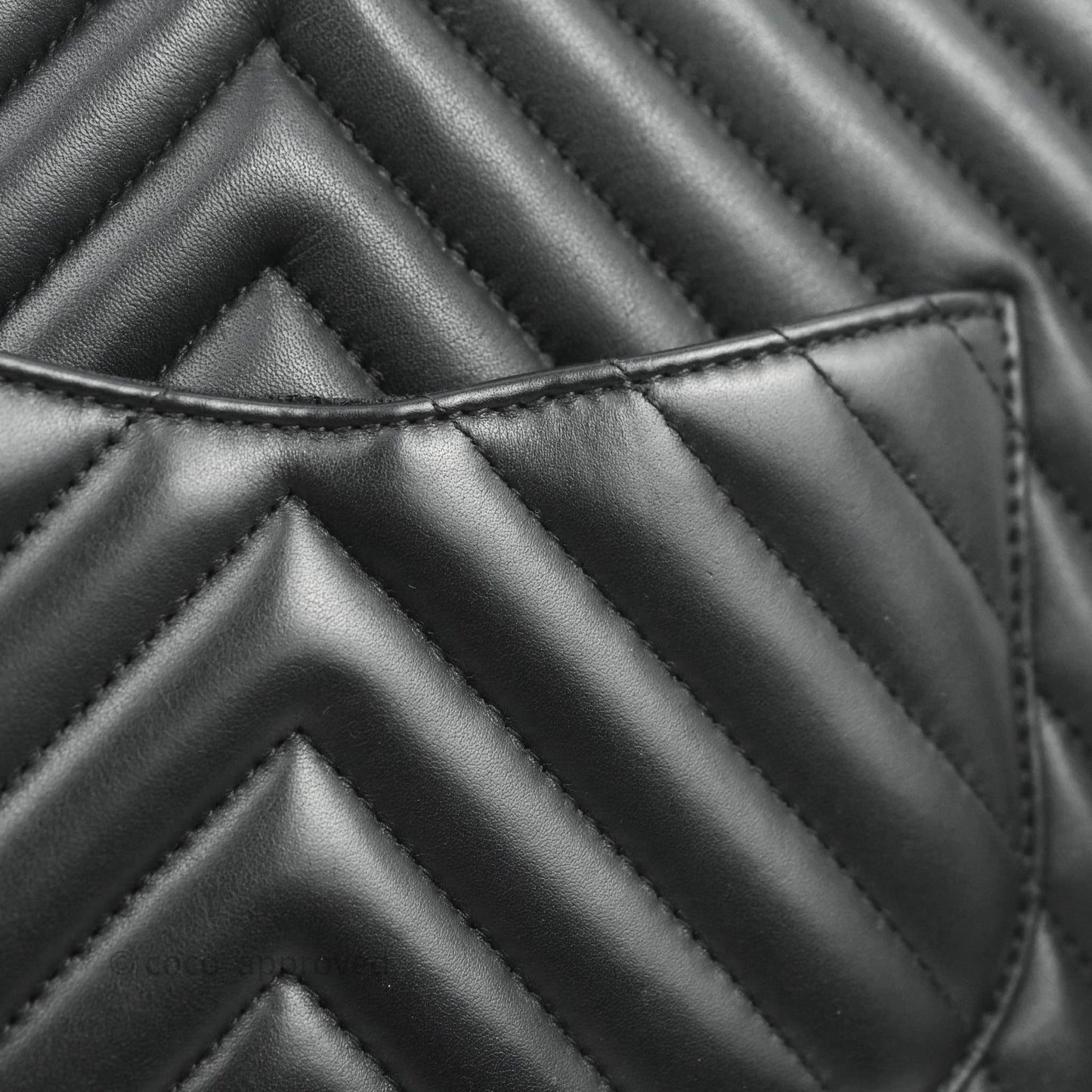 Chanel Medium Chevron Urban Spirit Backpack Black Calfskin Silver Hardware
