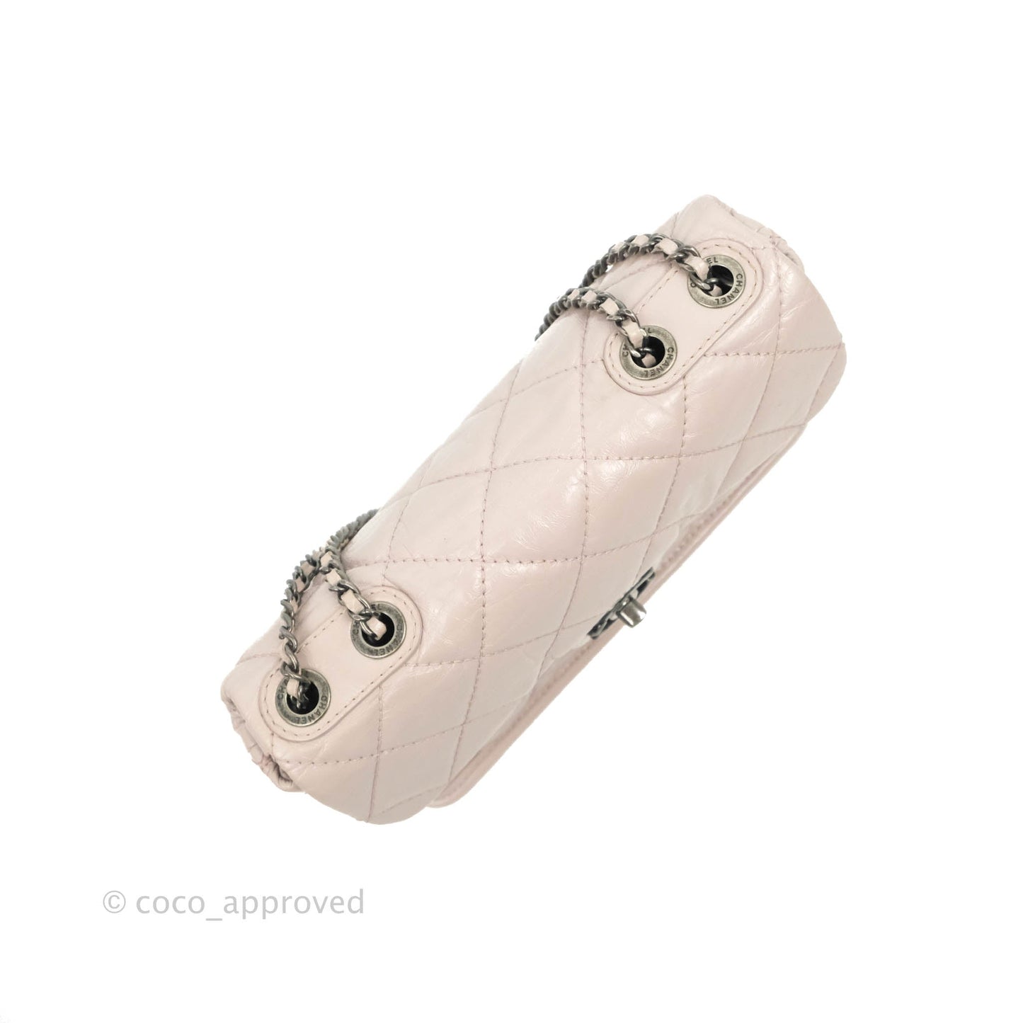 Chanel Mini Flap Nude Pink Crumpled Glazed Calfskin Ruthenium Hardware