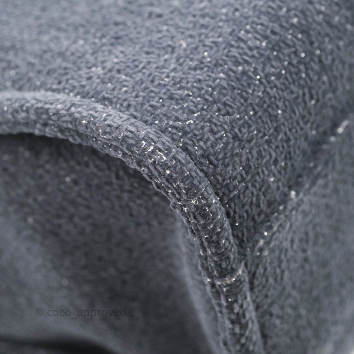 Chanel Medium Deauville Grey Glitter Lurex Tote Bag