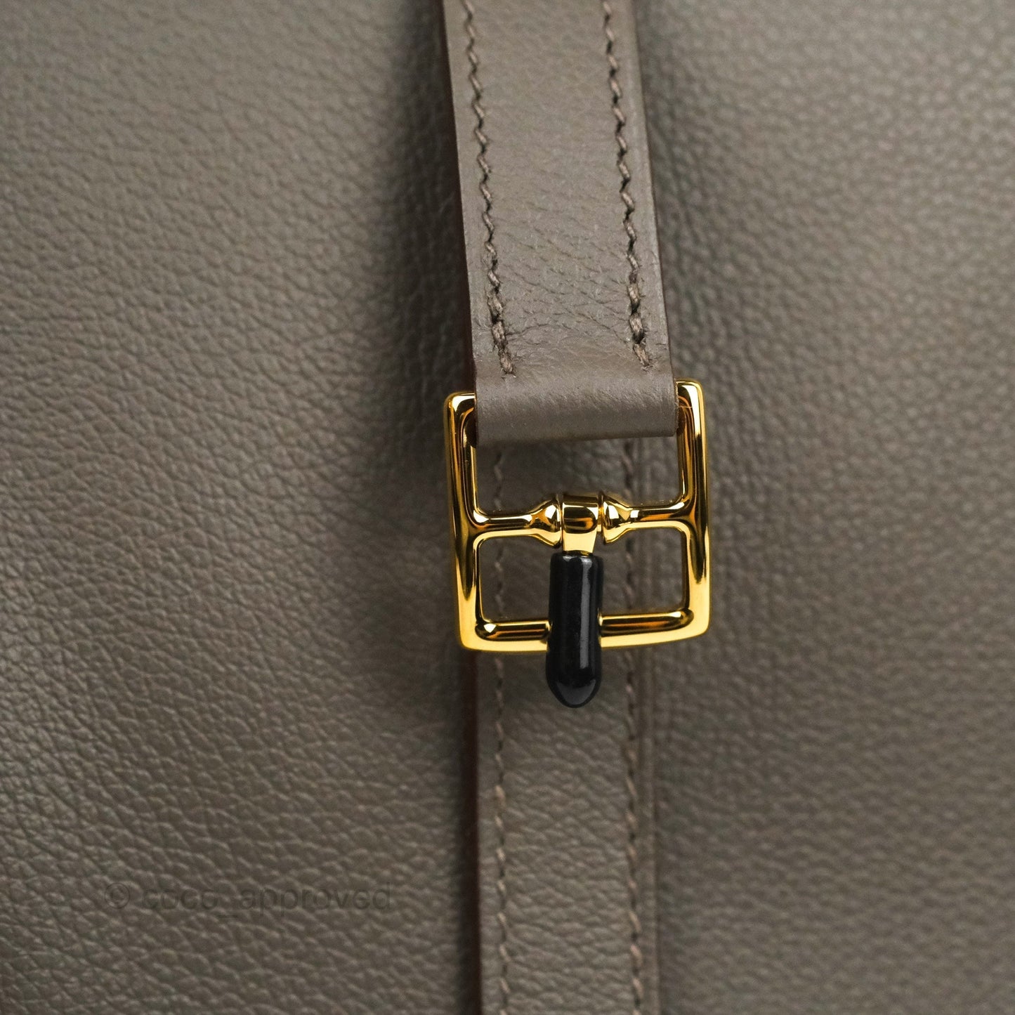 Hermès Halzan 25 Gris Etain 8F Evercolor Gold Hardware