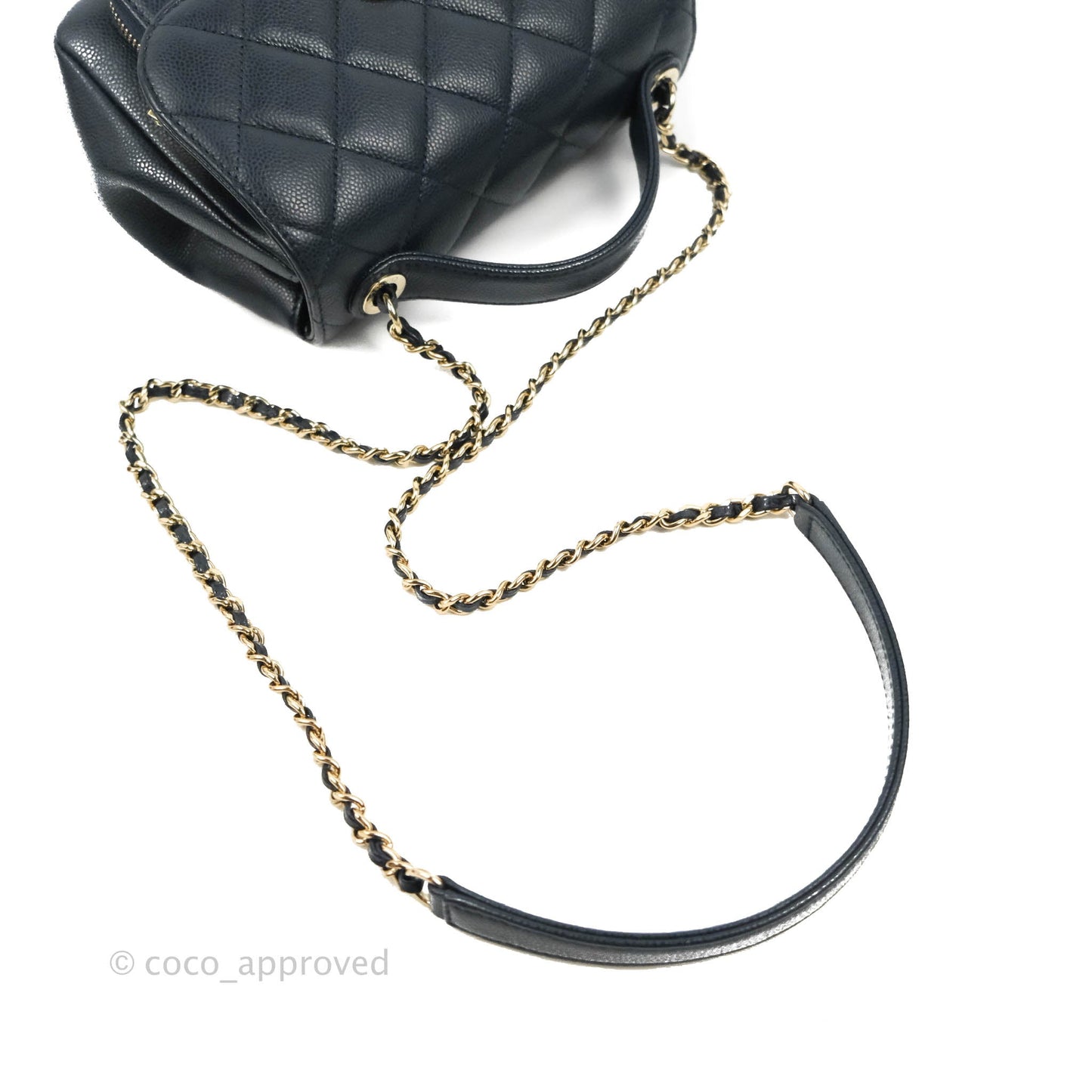 Chanel Quilted Small Business Affinity Flap Navy Caviar Gold Hardware
