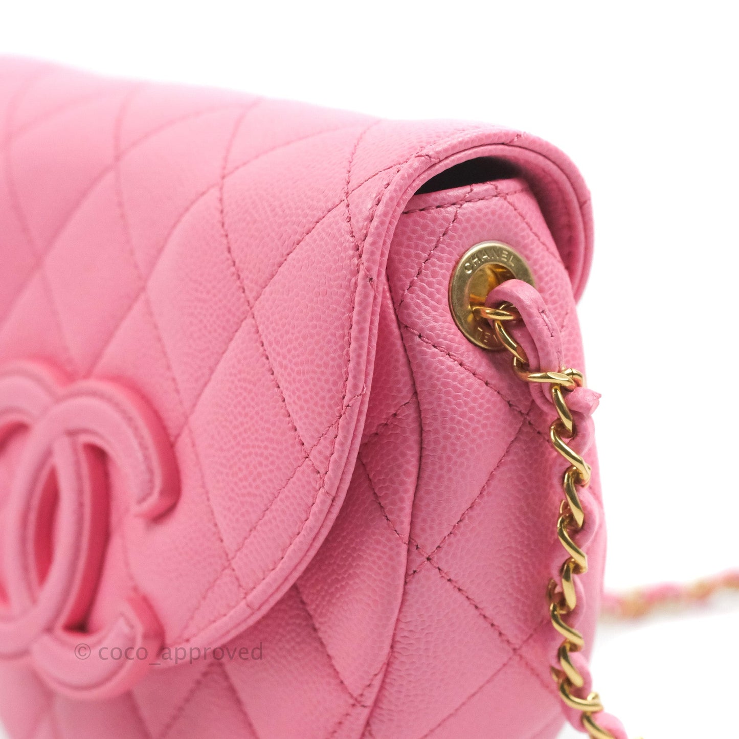 Chanel Mini Messenger Pink Caviar Bag 23P