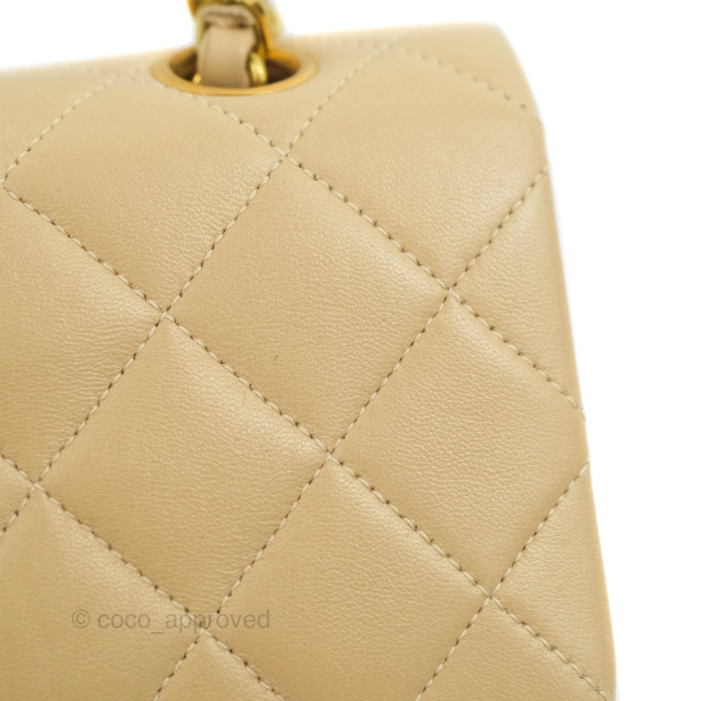 Chanel Classic Vintage Small Flap Beige Lambskin 24K Gold Hardware
