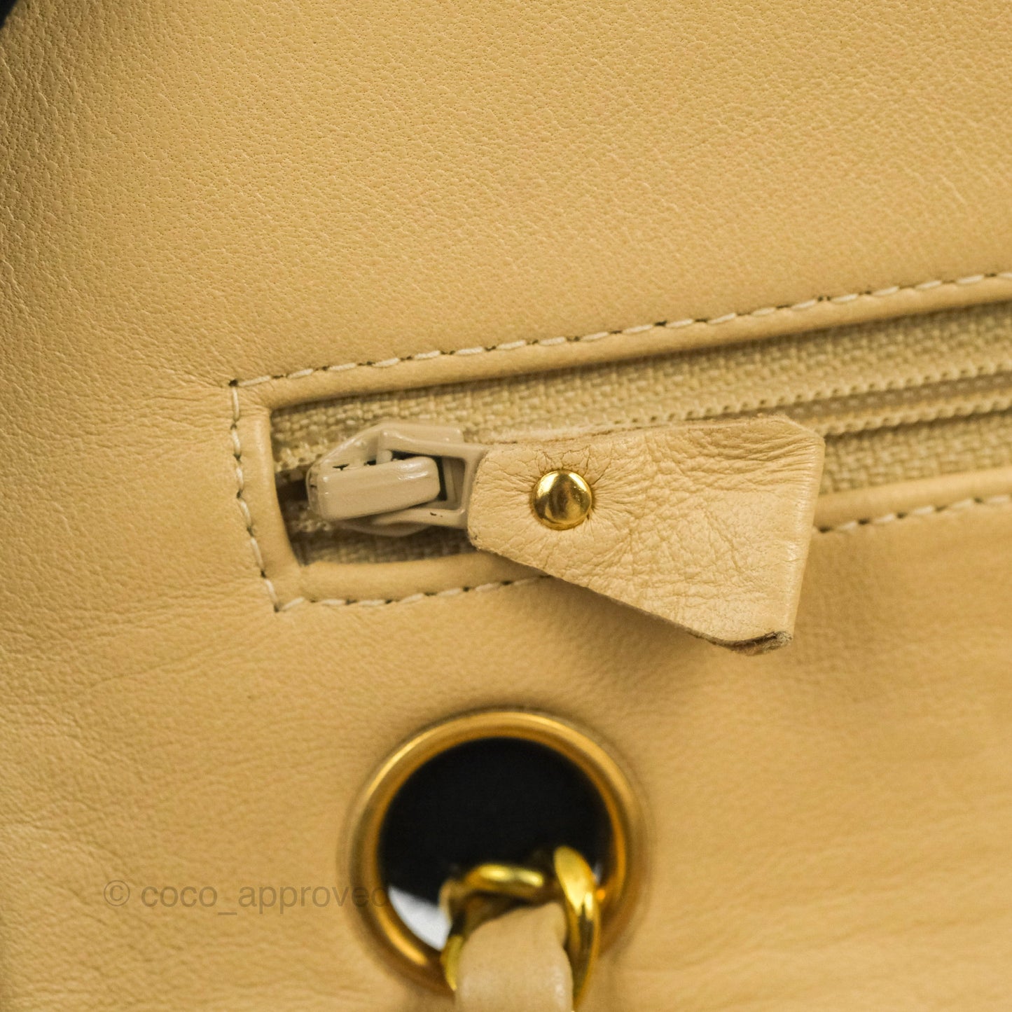 Chanel Classic Vintage Small Flap Beige Lambskin 24K Gold Hardware