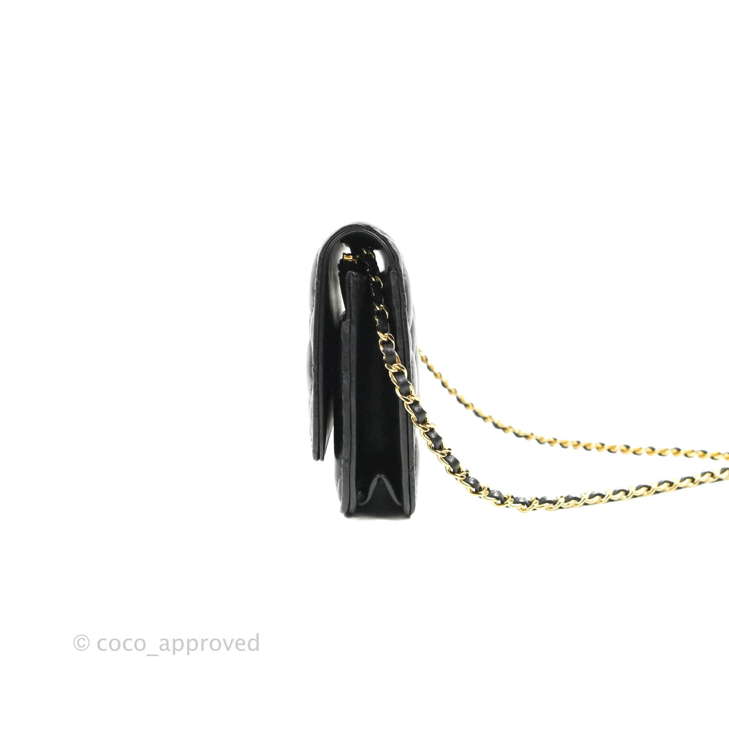 Chanel Quilted Classic WOC Black Lambskin Gold Hardware