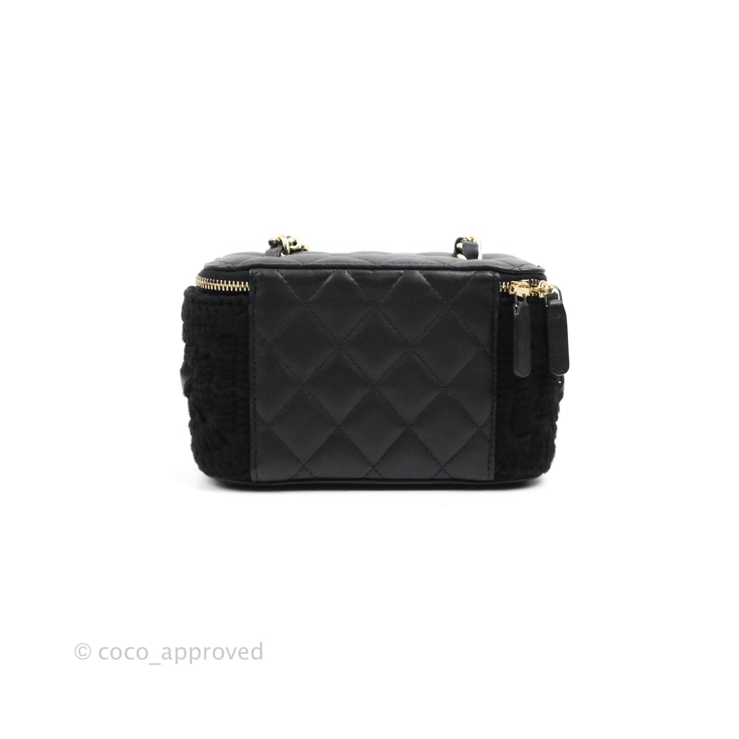 Chanel Vanity with Chain Crochet Black Lambskin Gold Hardware