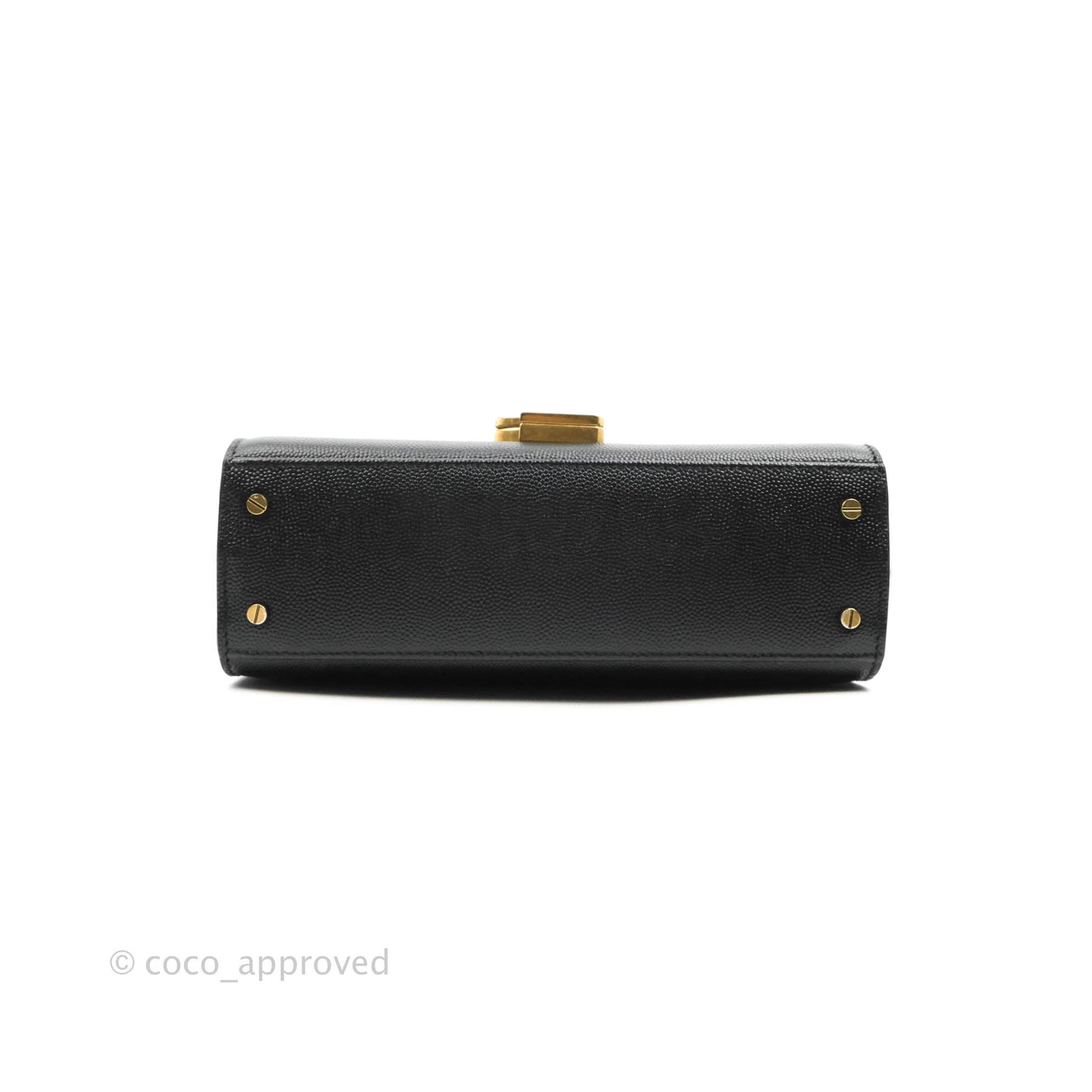 Saint Lauren Cassandra Mini Top Handle Bag Black Grained Calfskin
