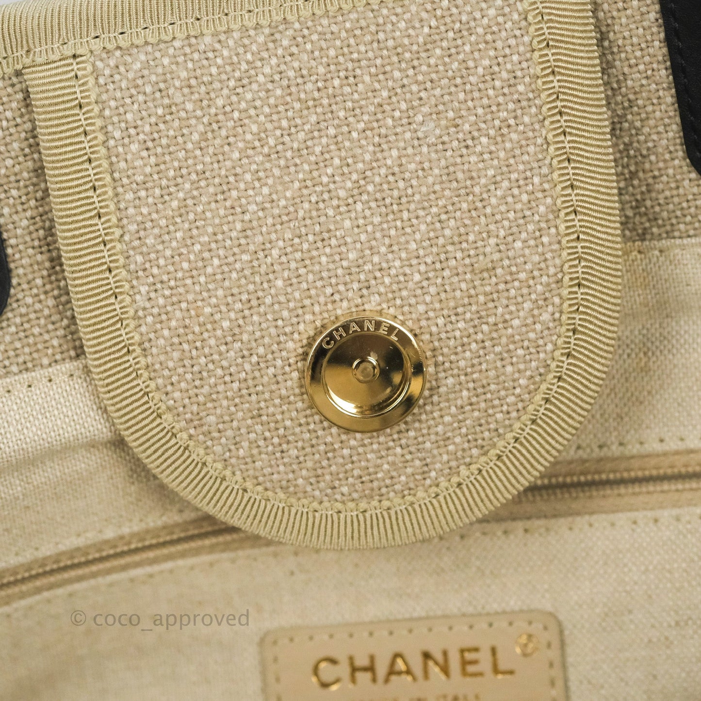 Chanel Large Deauville Black/Taupe Canvas