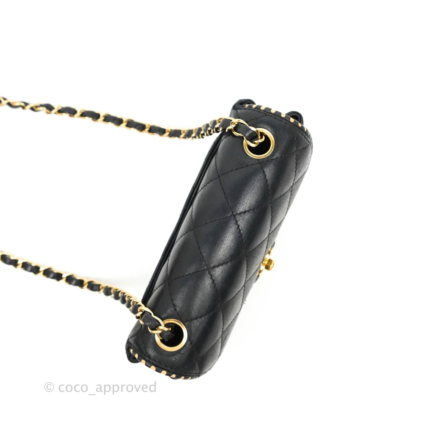 Chanel Vintage Mini Rectangular Black Calfskin 24K Gold Hardware