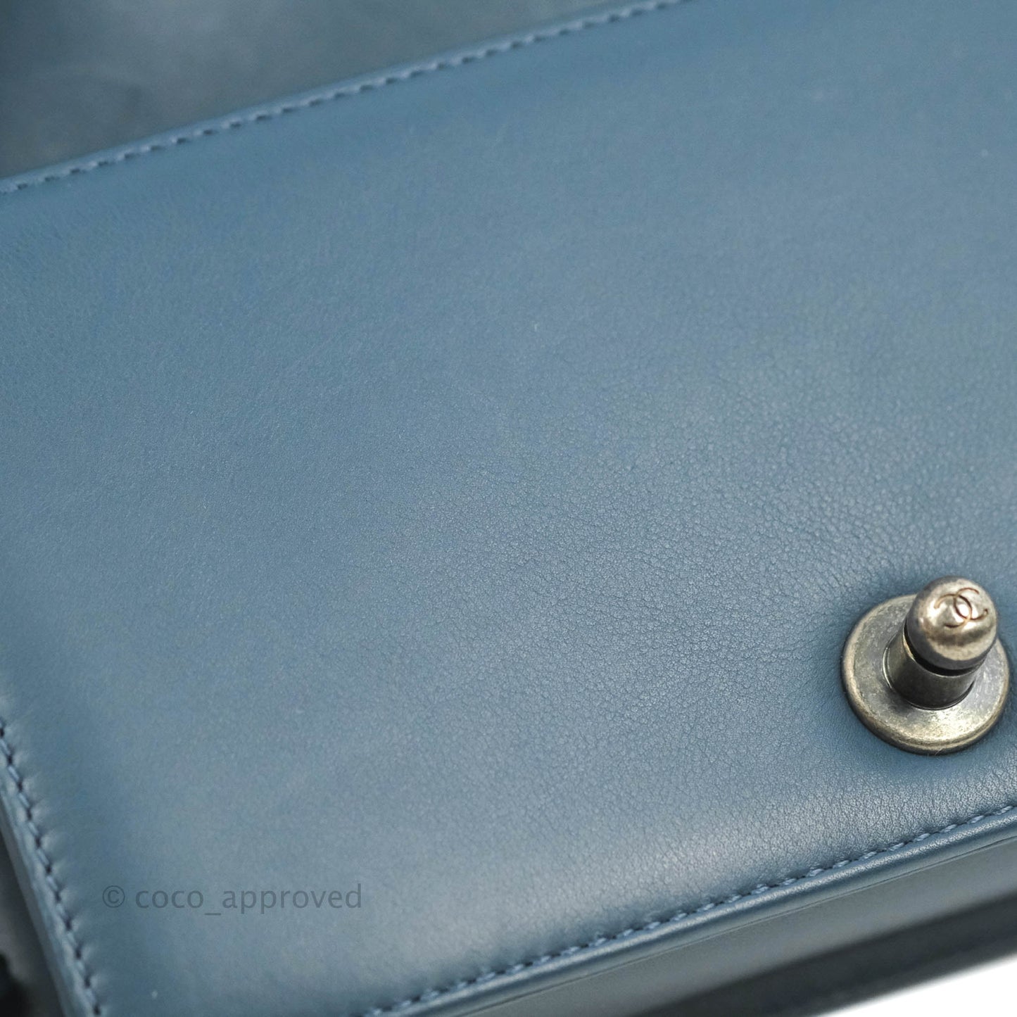 Chanel Boy Small Navy Calfskin Ruthenium Hardware