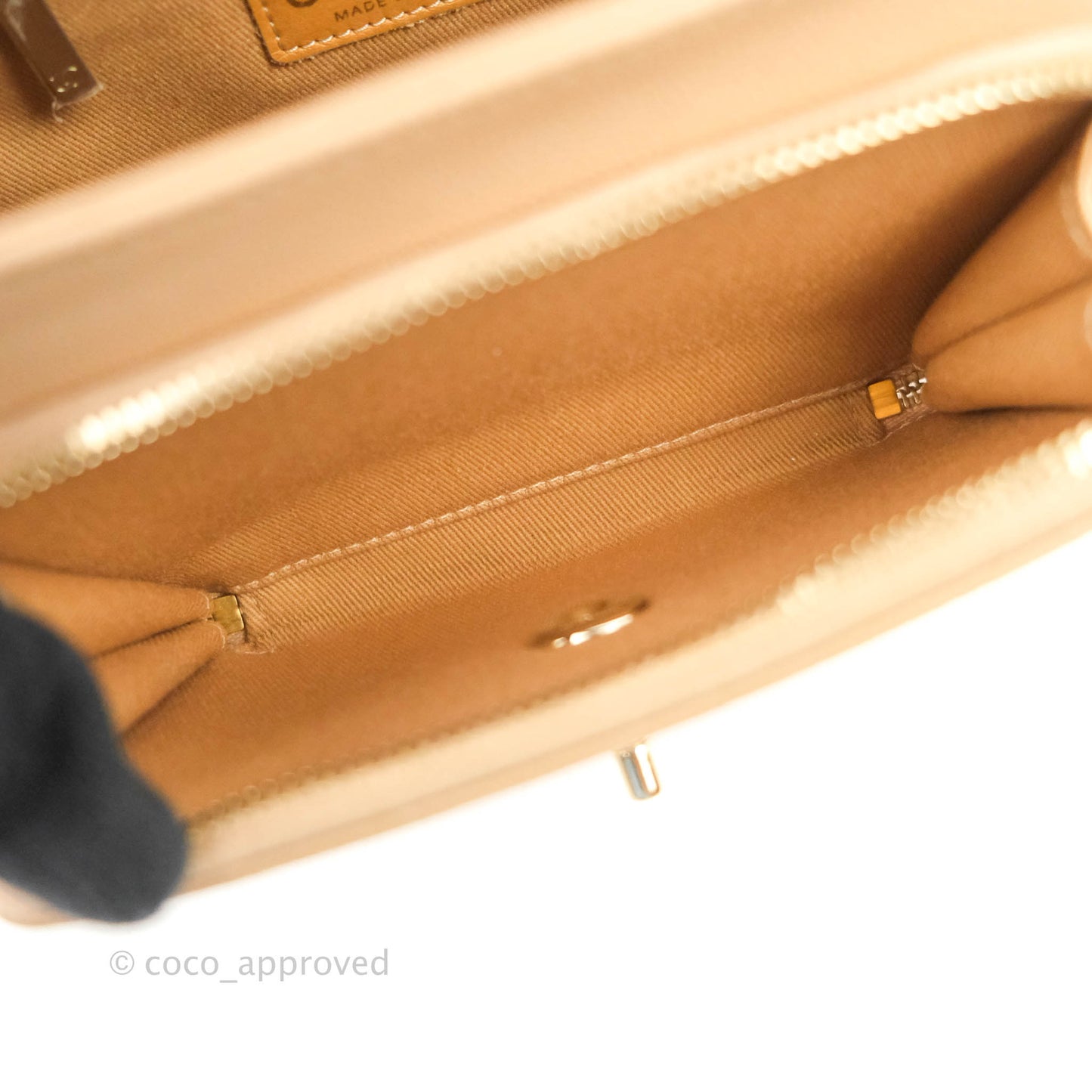 Chanel Quilted Small Business Affinity Flap Beige Caviar Gold Hardware