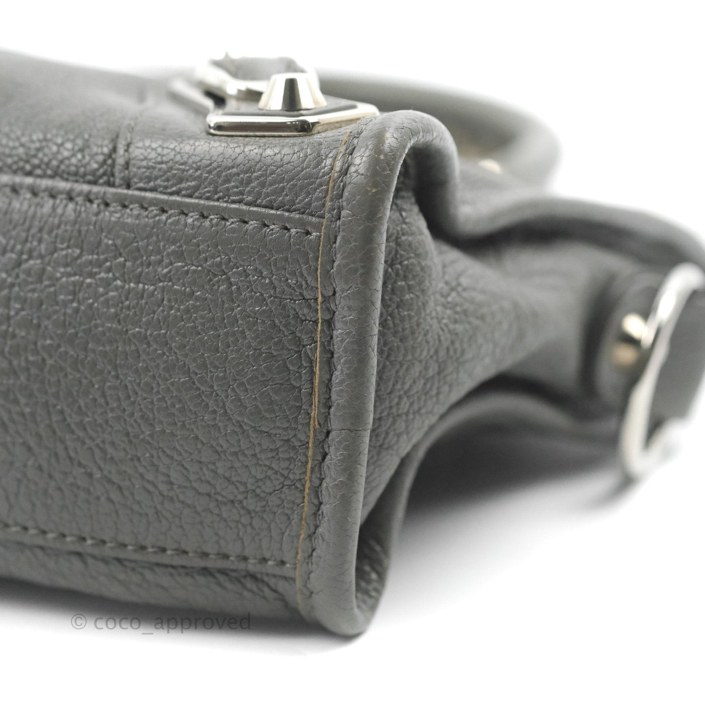 Balenciaga Classic Mini City Bag Grey Aged Calfskin Silver Hardware