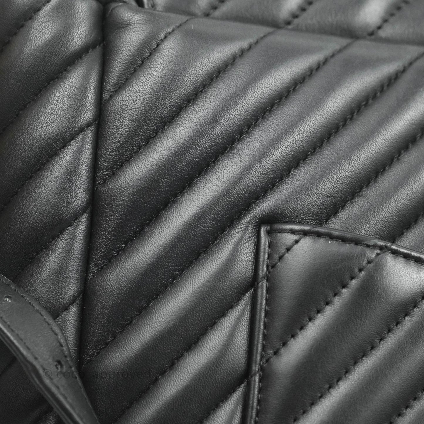 Chanel Medium Chevron Urban Spirit Backpack Black Calfskin Silver Hardware