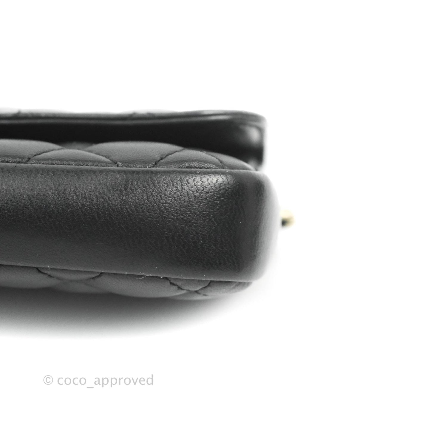 Chanel Classic Twin Flap Bag Side Pack Black Lambskin Gold Hardware